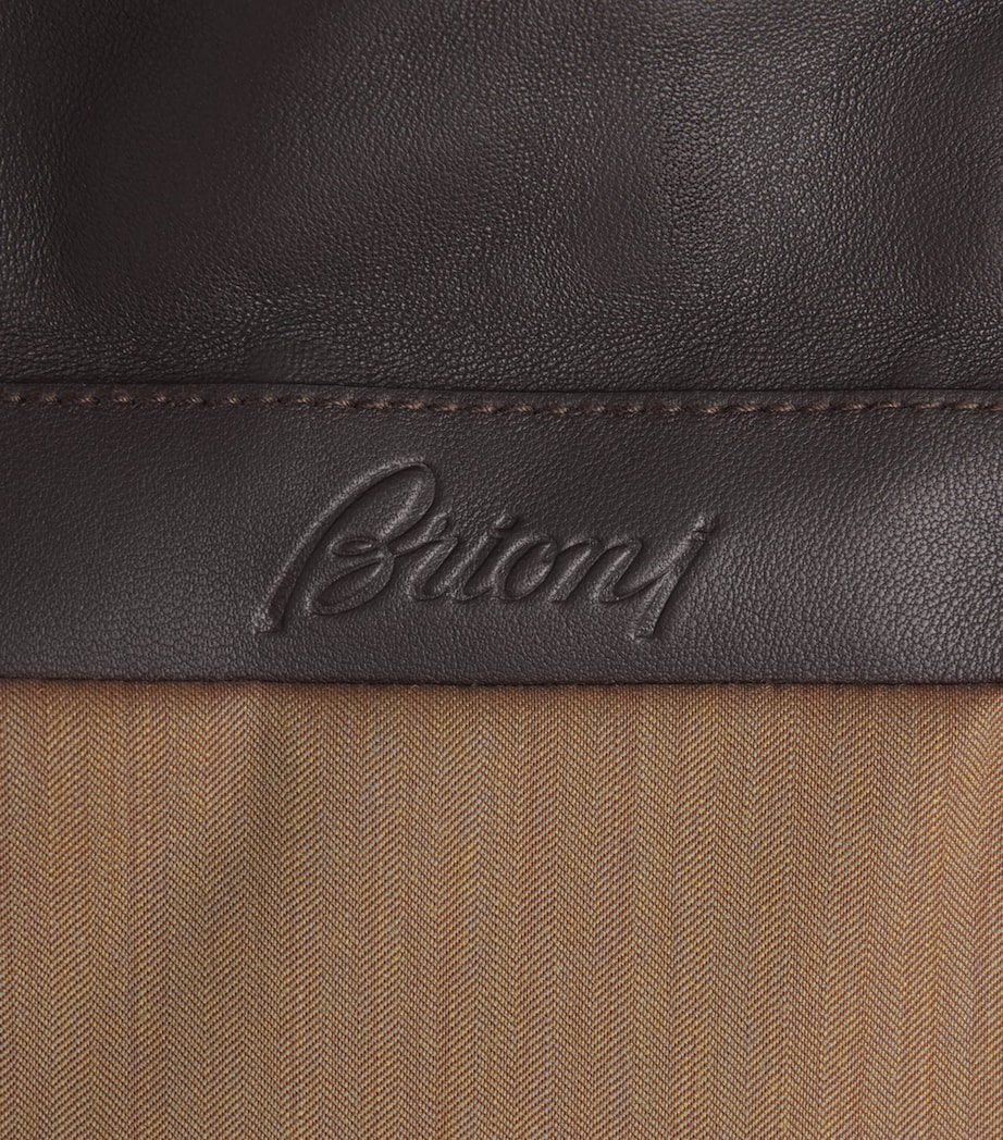 Brioni Mens Leather-Trim Blazer Image 6