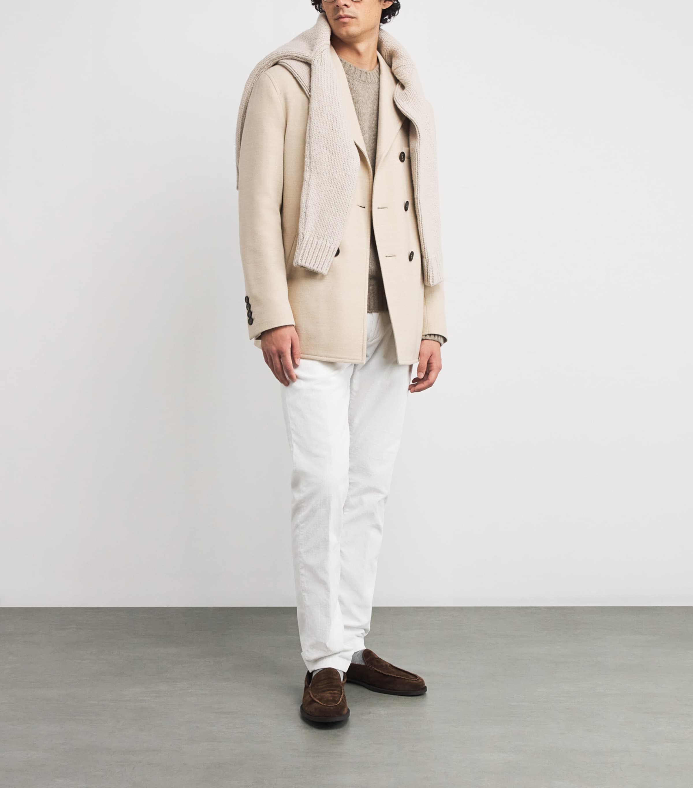 Corduroy Drawstring Straight Trousers BIANCO Image 2