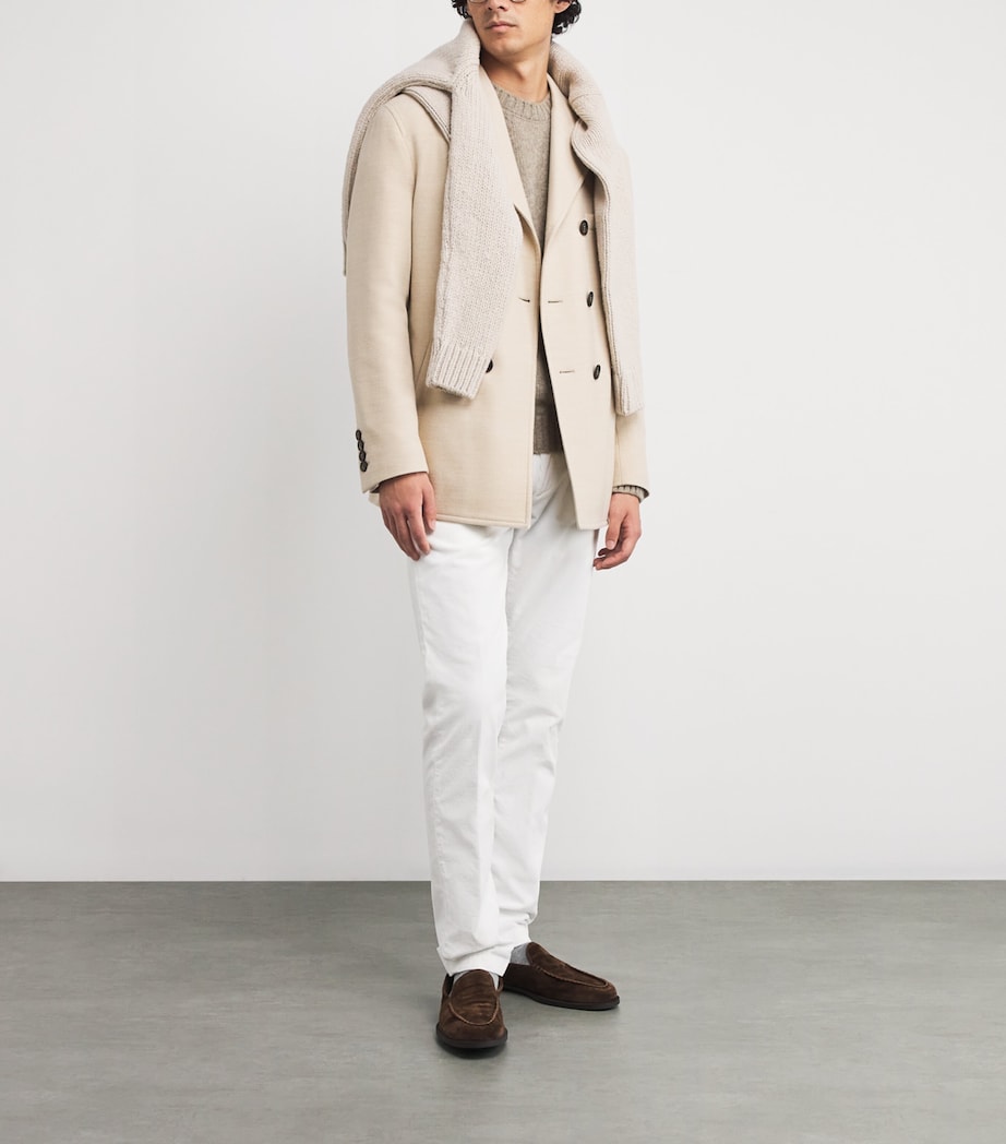 Corduroy Drawstring Straight Trousers BIANCO Image 2