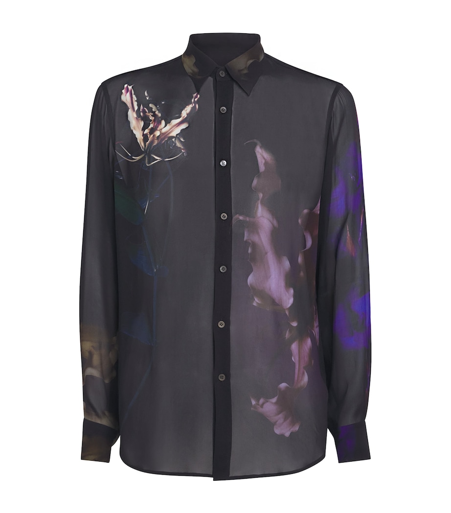 Viscose Floral Print Shirt BLACK Image 1