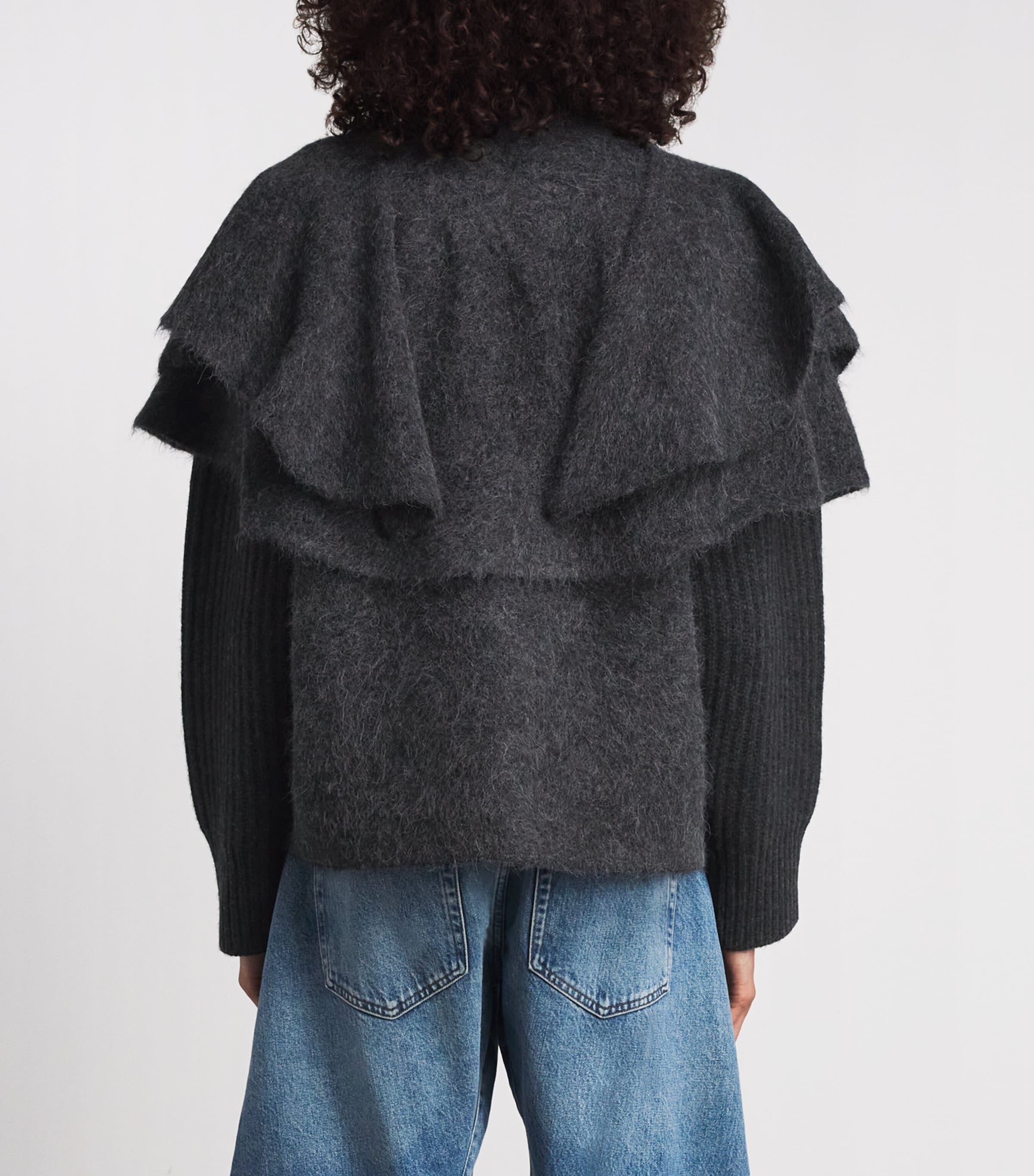 FRAME Womens The Wrap Cape Coat Grey Image 5