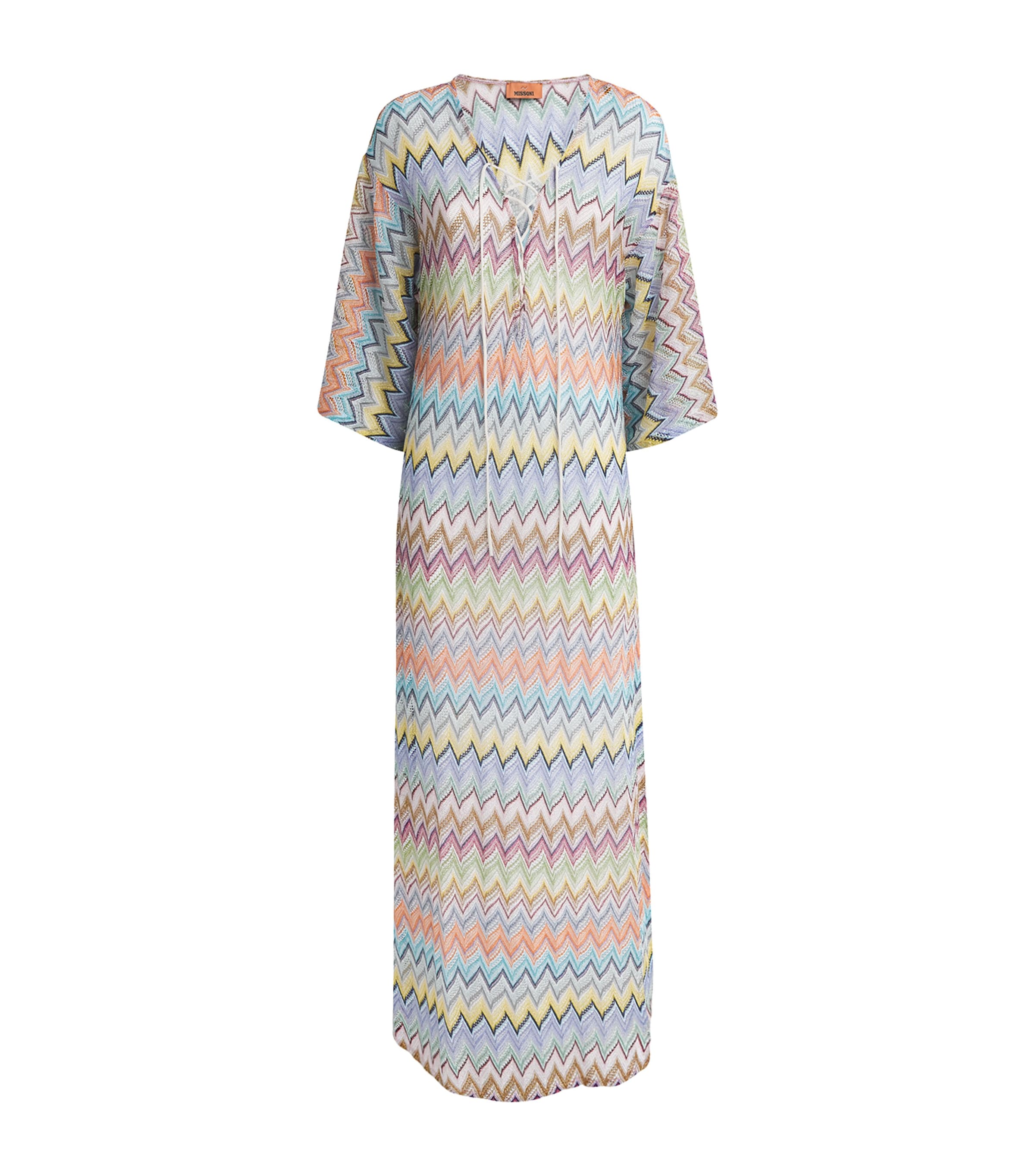 Missoni Womens Zigzag Kaftan Maxi Dress Smsor Multicolor Image 1