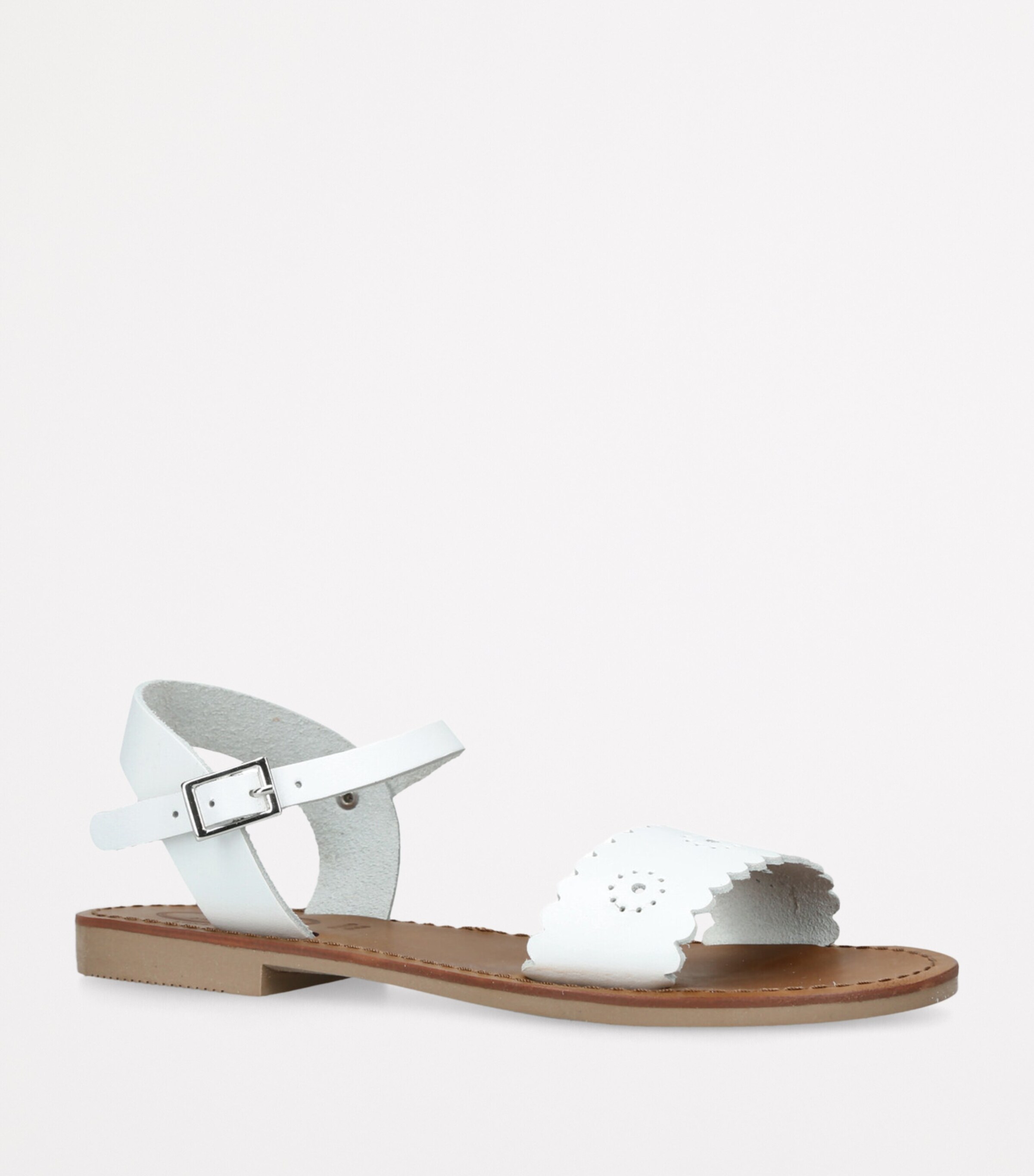 papouelli Leather Anais Sandals White Image 3