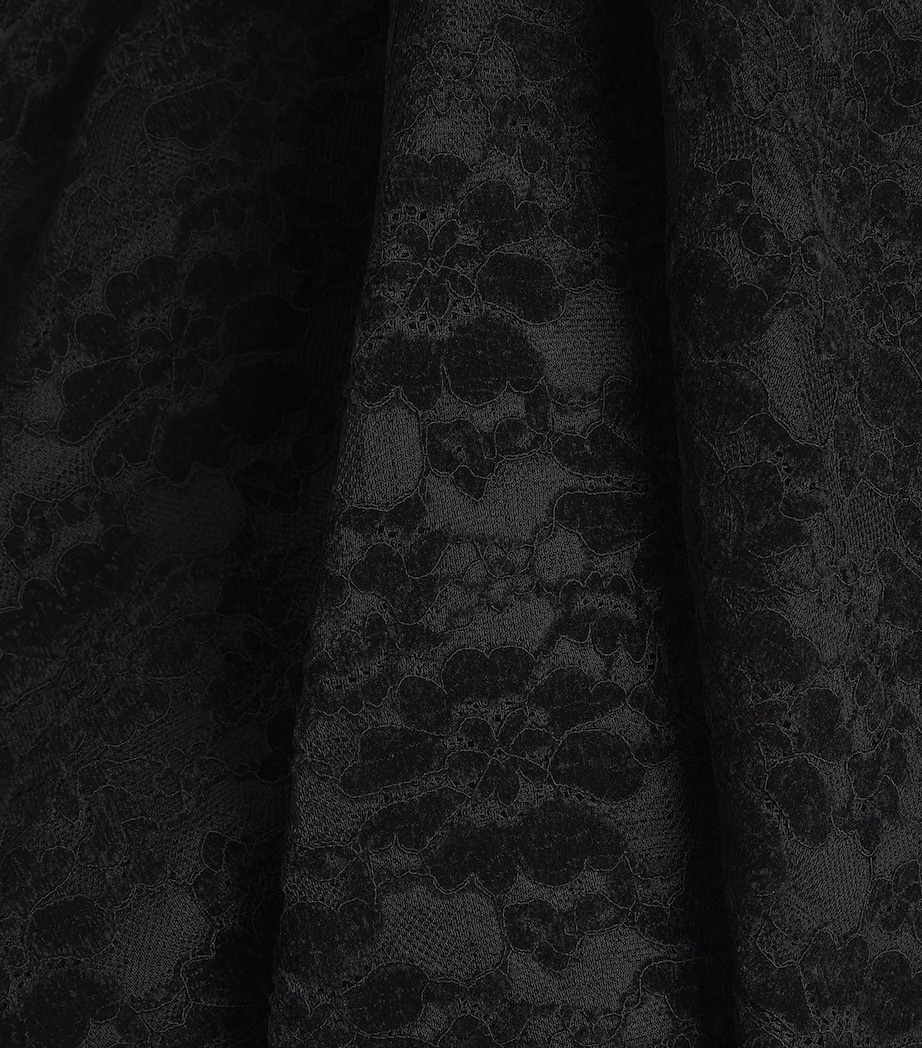 Velvet-Lace Mini Dress BLACK Image 5