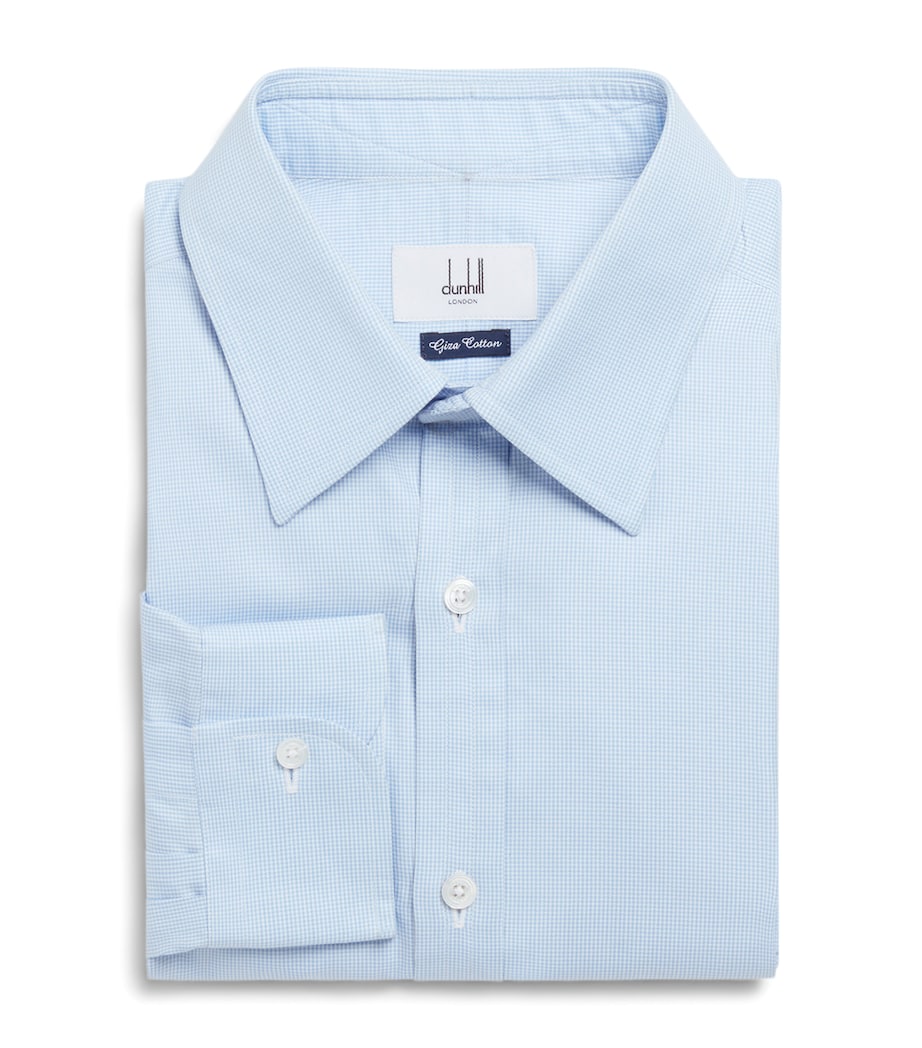 Cotton Micro Check Dress Shirt 442SKY BLUE Image 1