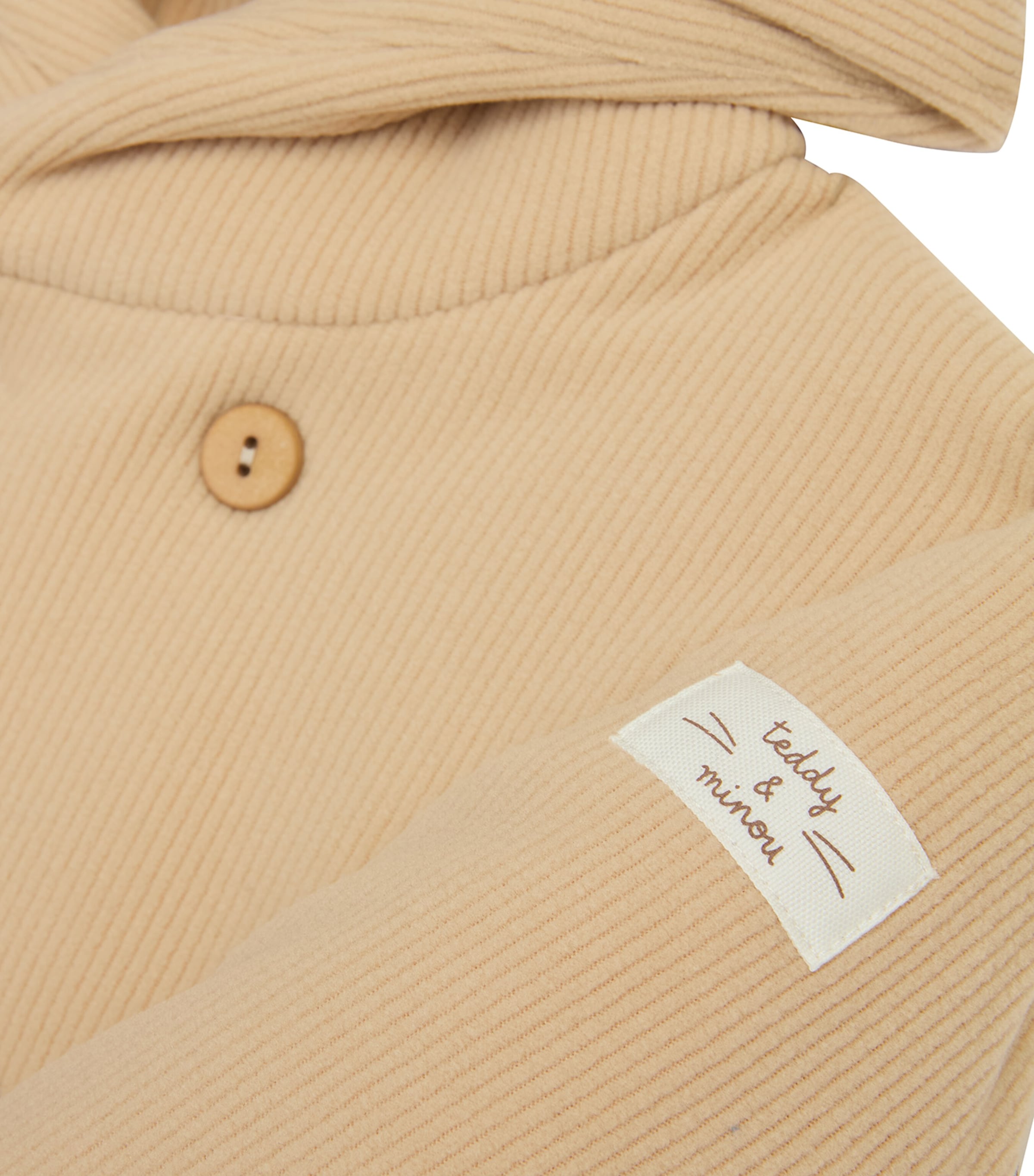 Teddy & Minou Organic Cotton Hooded Coat In Brown