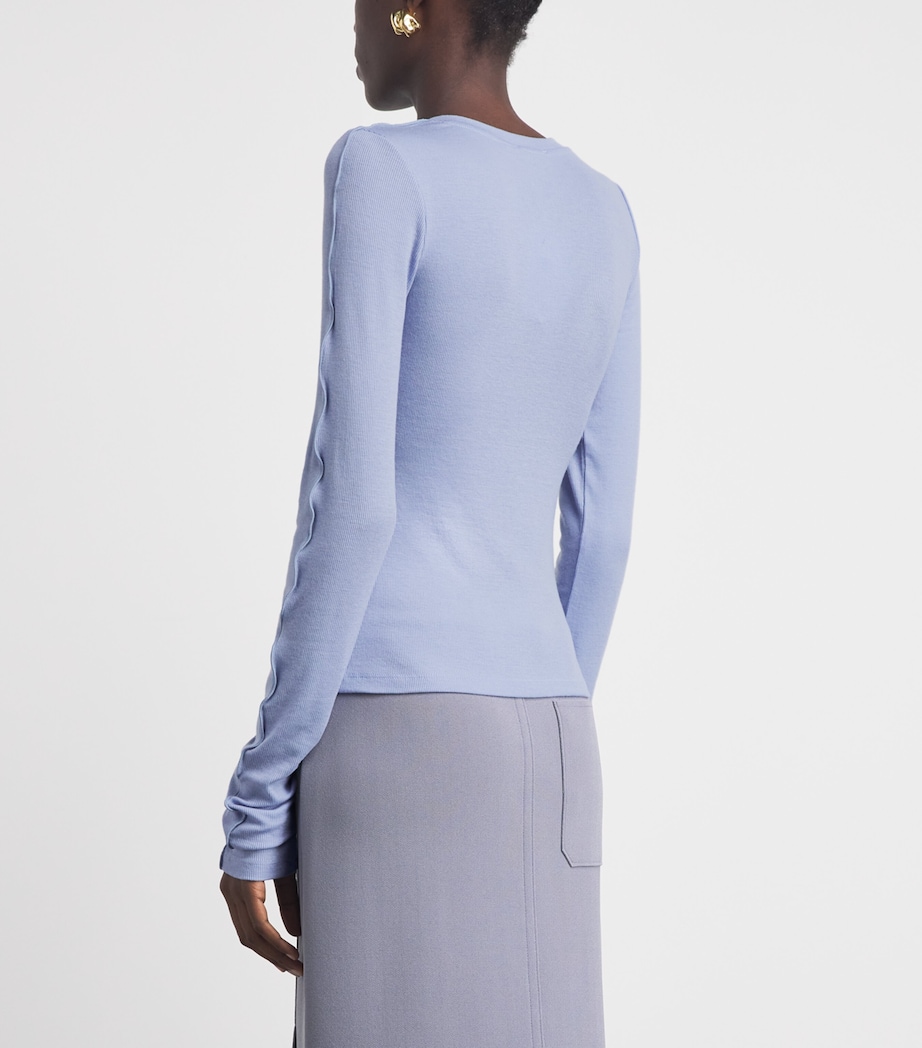 Birrot Womens Lyocell-Wool Line Cardigan Air Blue Image 5