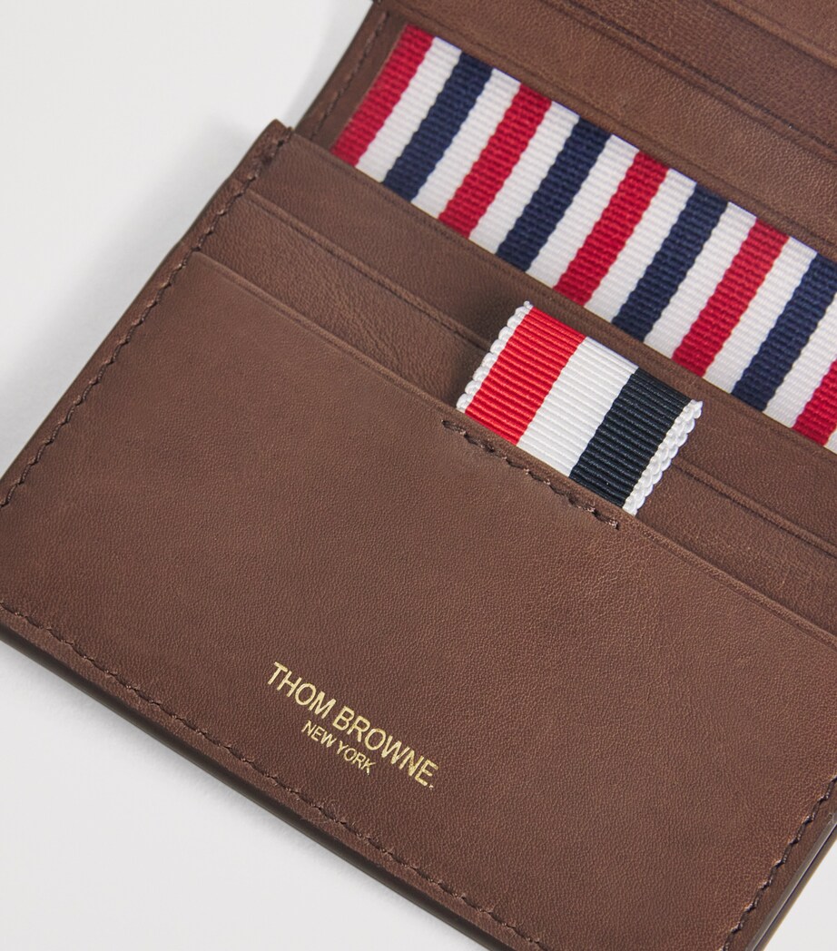 Leather Double Card Holder DARK BROWN Image 4