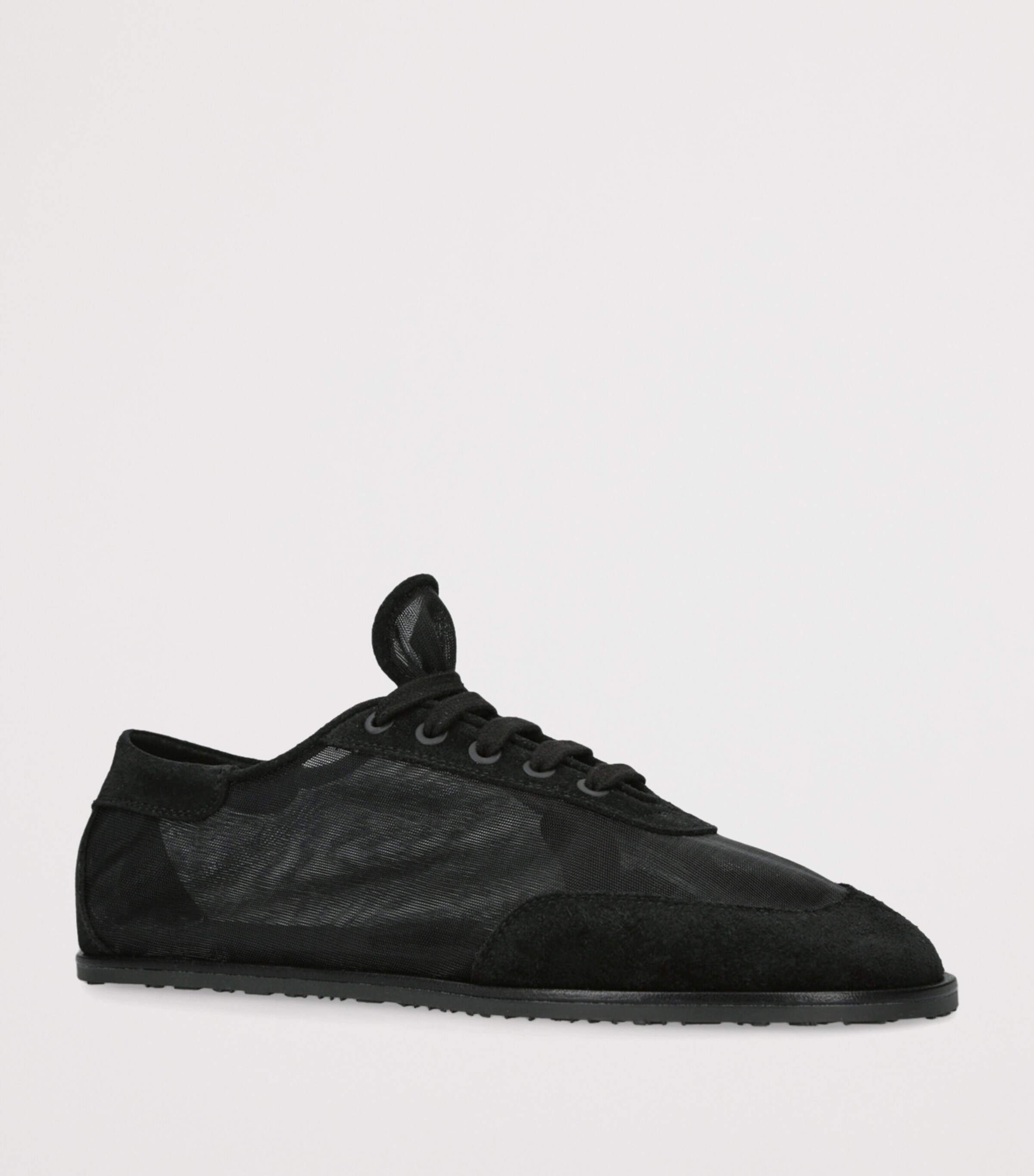 Mesh Lace-Up Sneakers BLACK Image 3