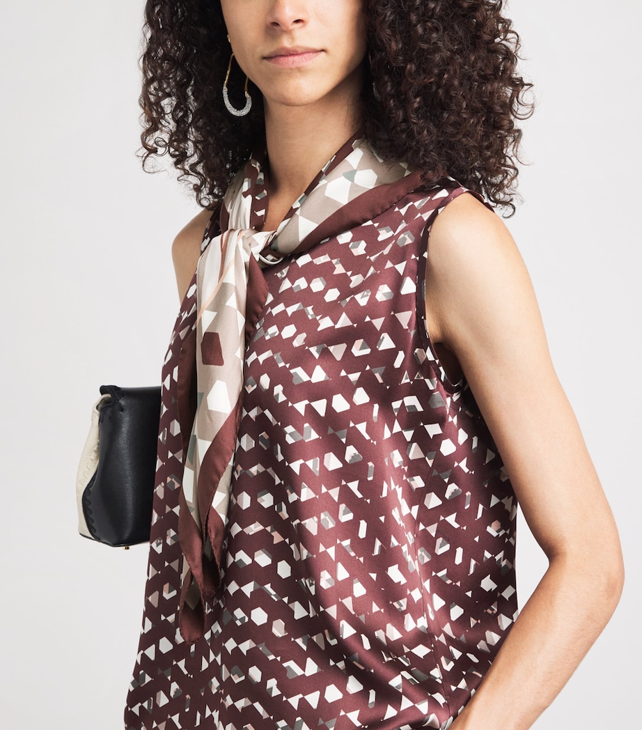 Kiton Silk Printed Scarf Bordeaux Print Image 2