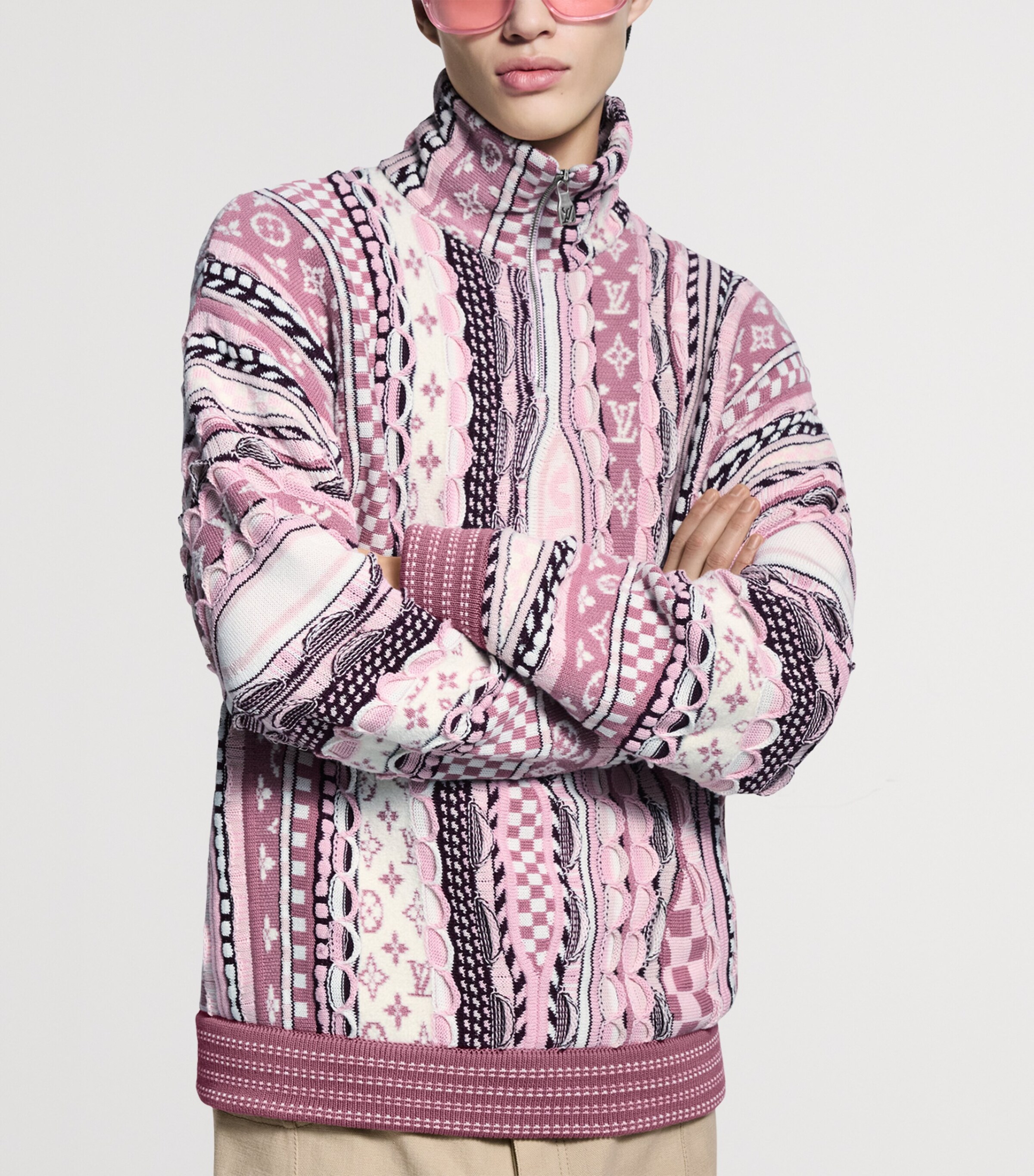 LOUIS VUITTON Jacquard Half-Zip Sweater | Harrods UK