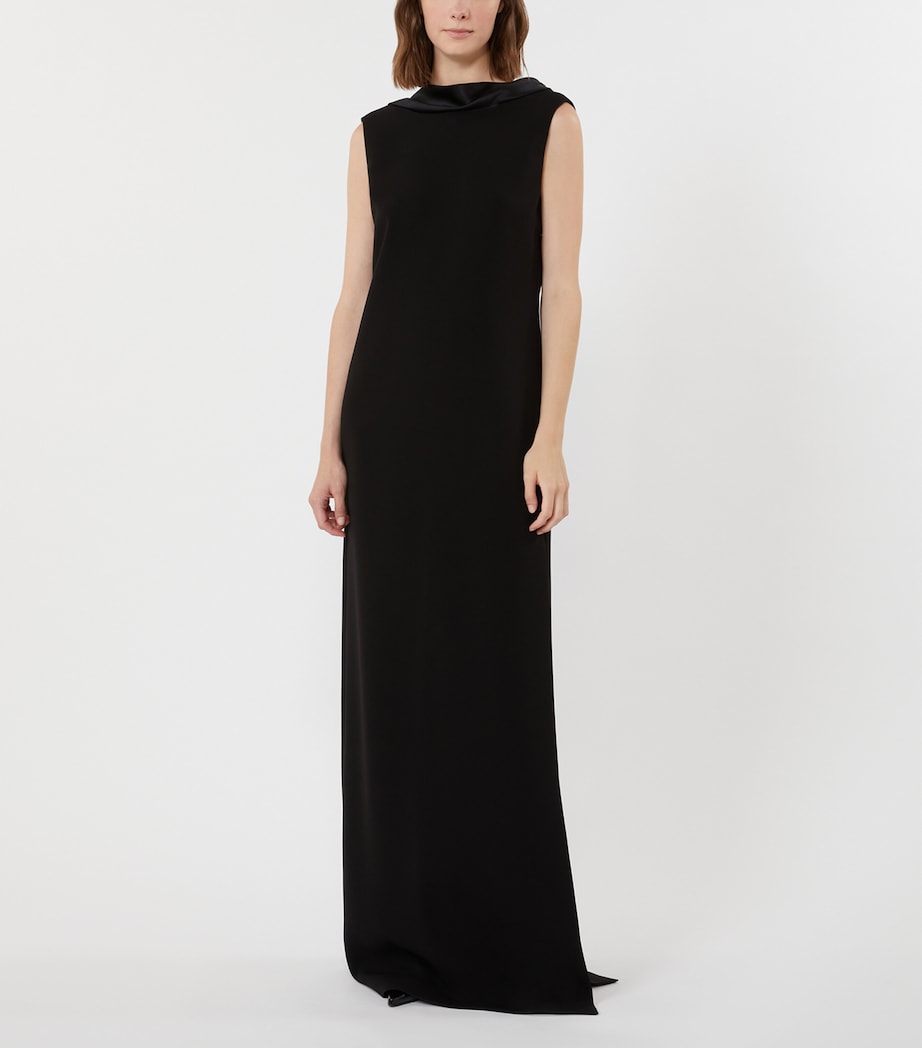 Max Mara Womens Crepe Maxi Dress Black Image 2