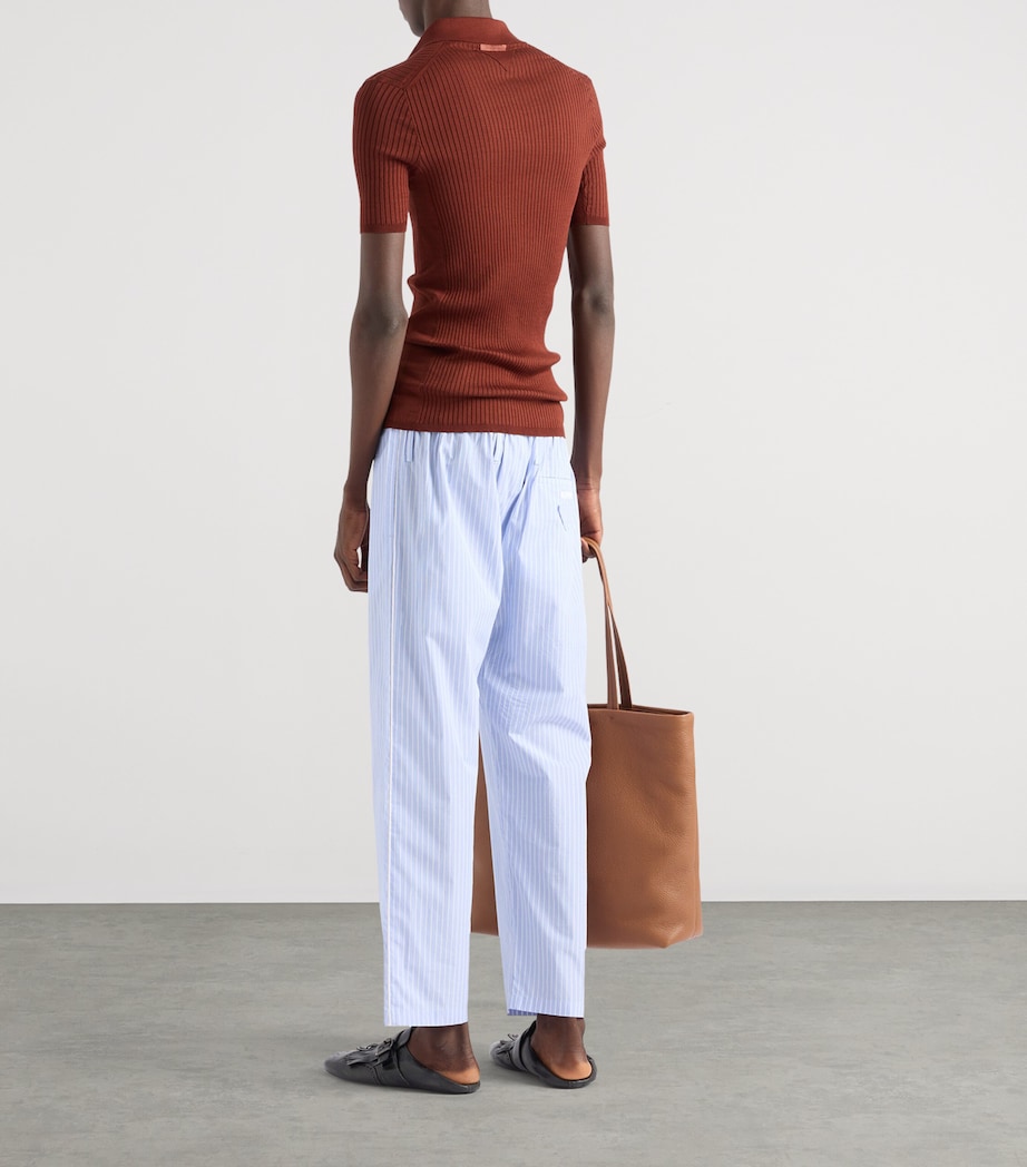 Cotton Ribbed Polo Shirt F0033 Image 5