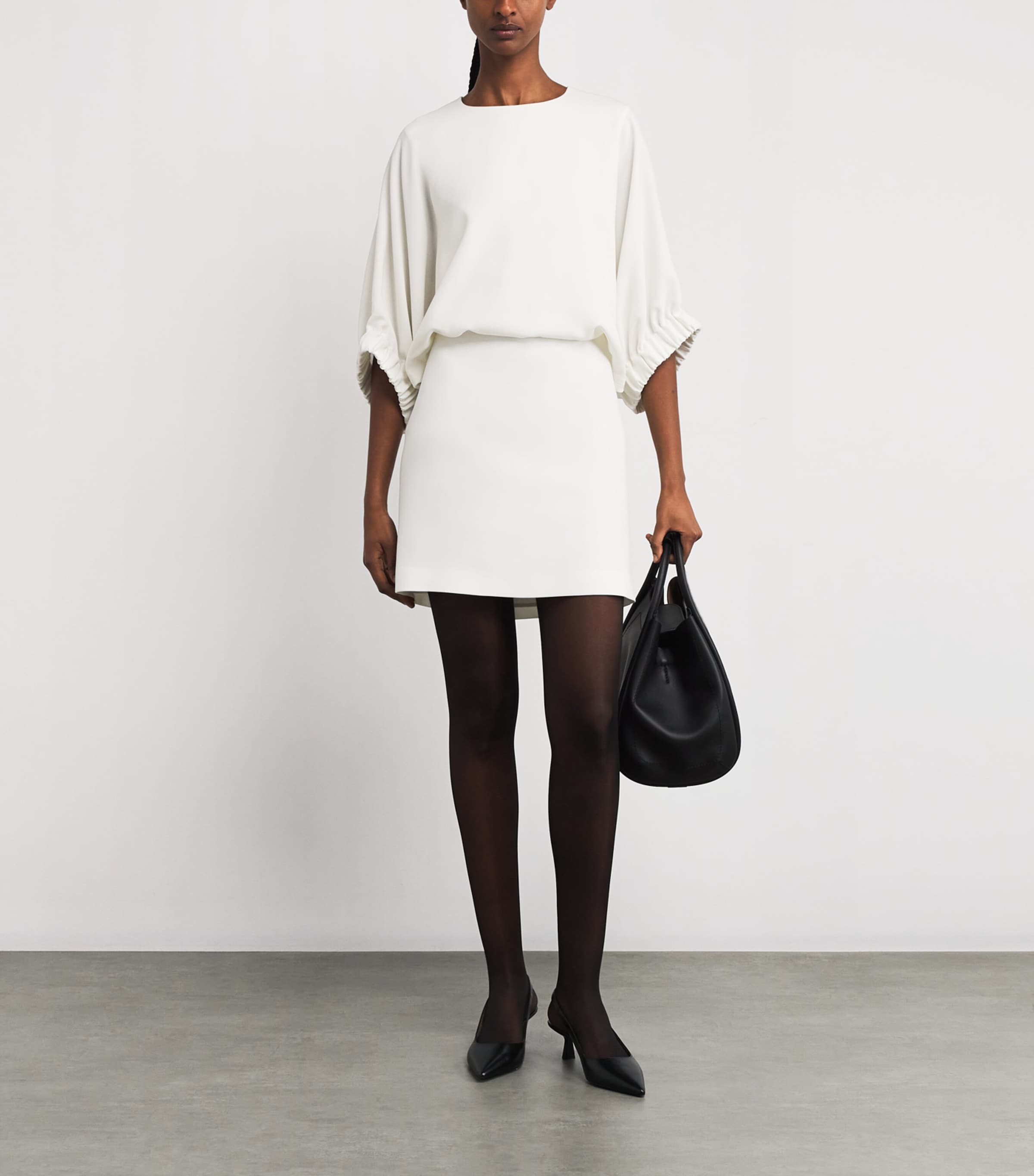 Cady Bow-Tied Mini Dress WHITE Image 2