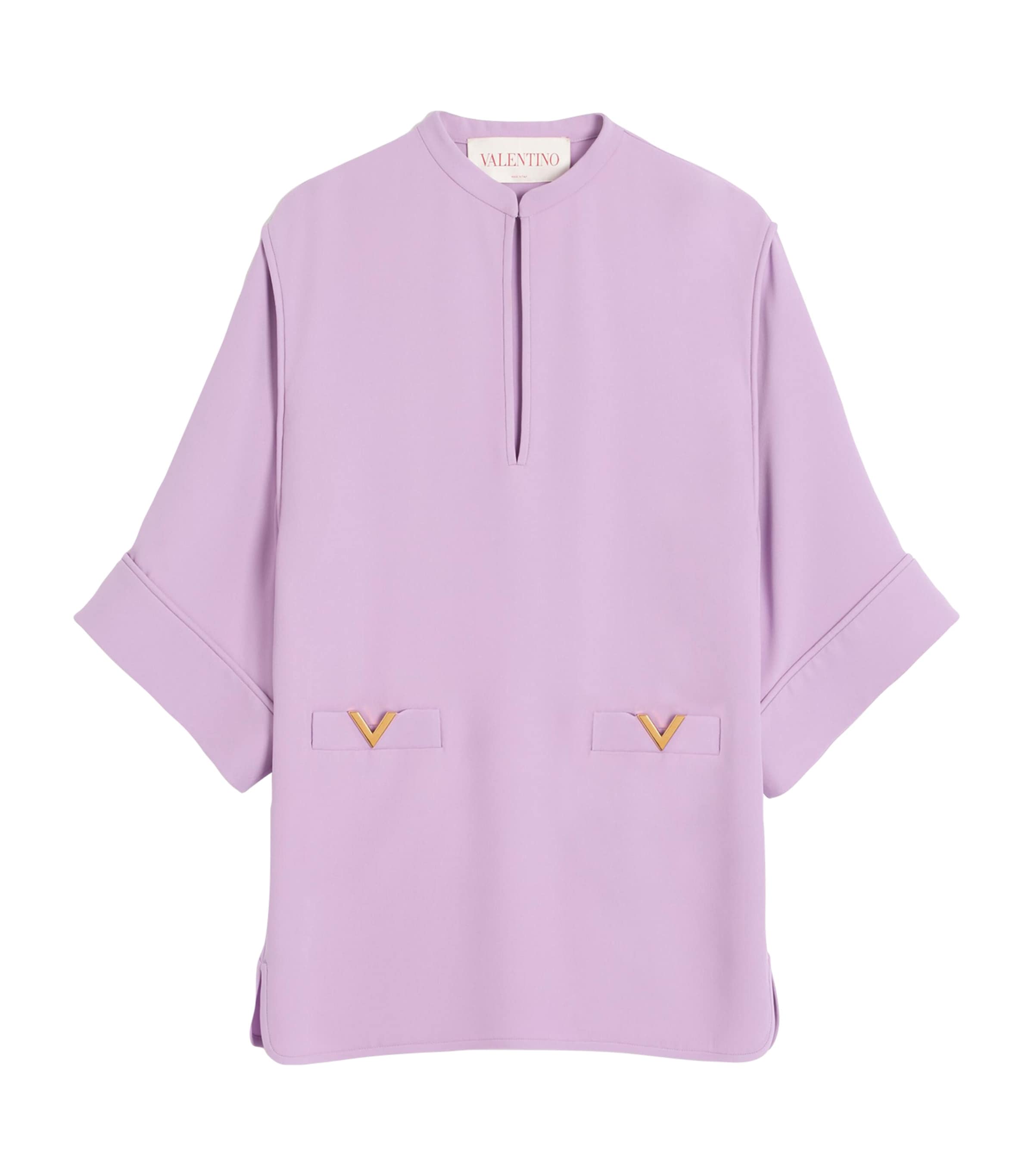 Valentino Light Purple Vlogo Mini Dress In Purple