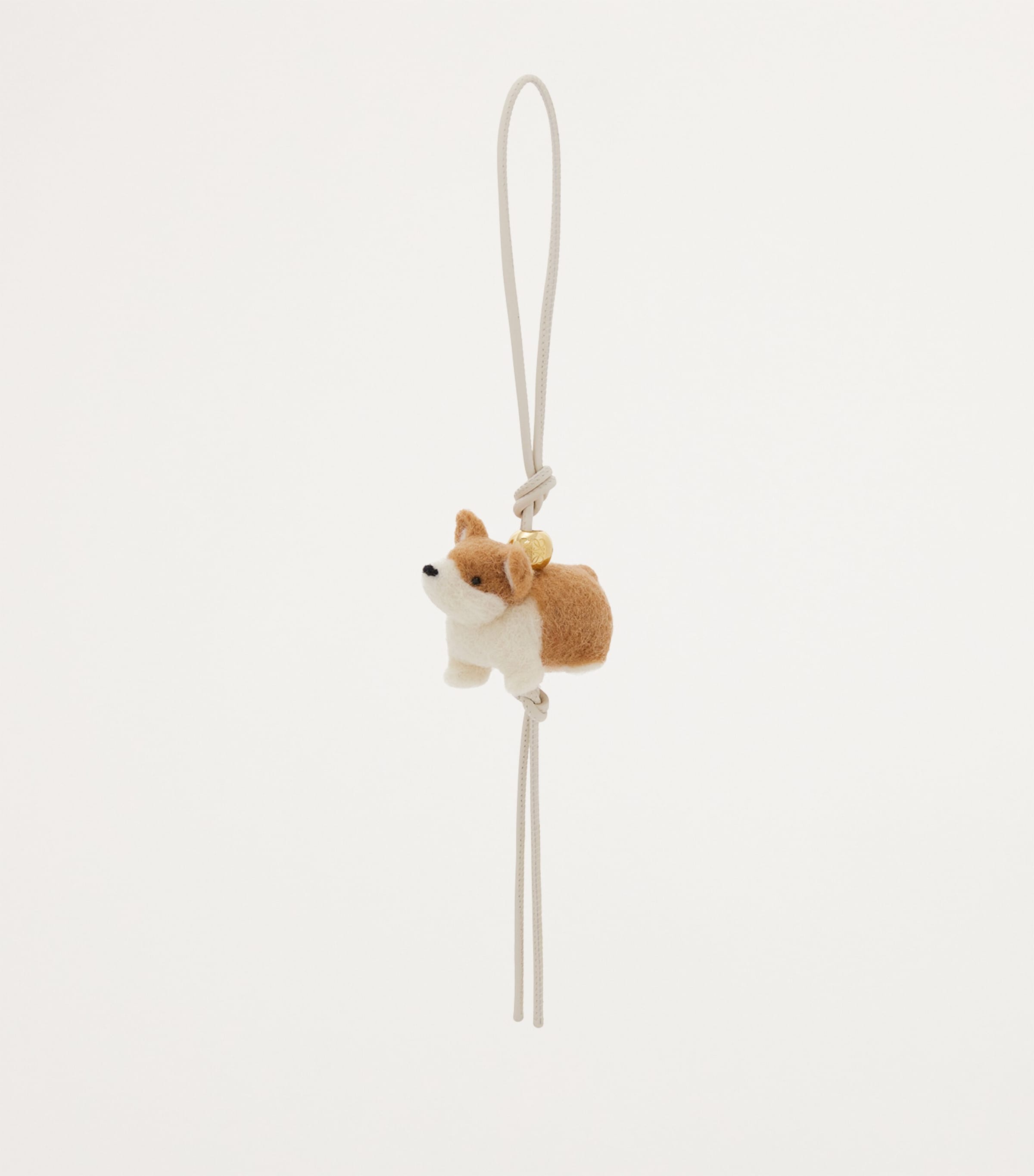 キーホルダー・キーリング Loewe Multicolor Leather And Felt Corgi Key Ring Corgi charm in felt and calfskin White - LOEWE