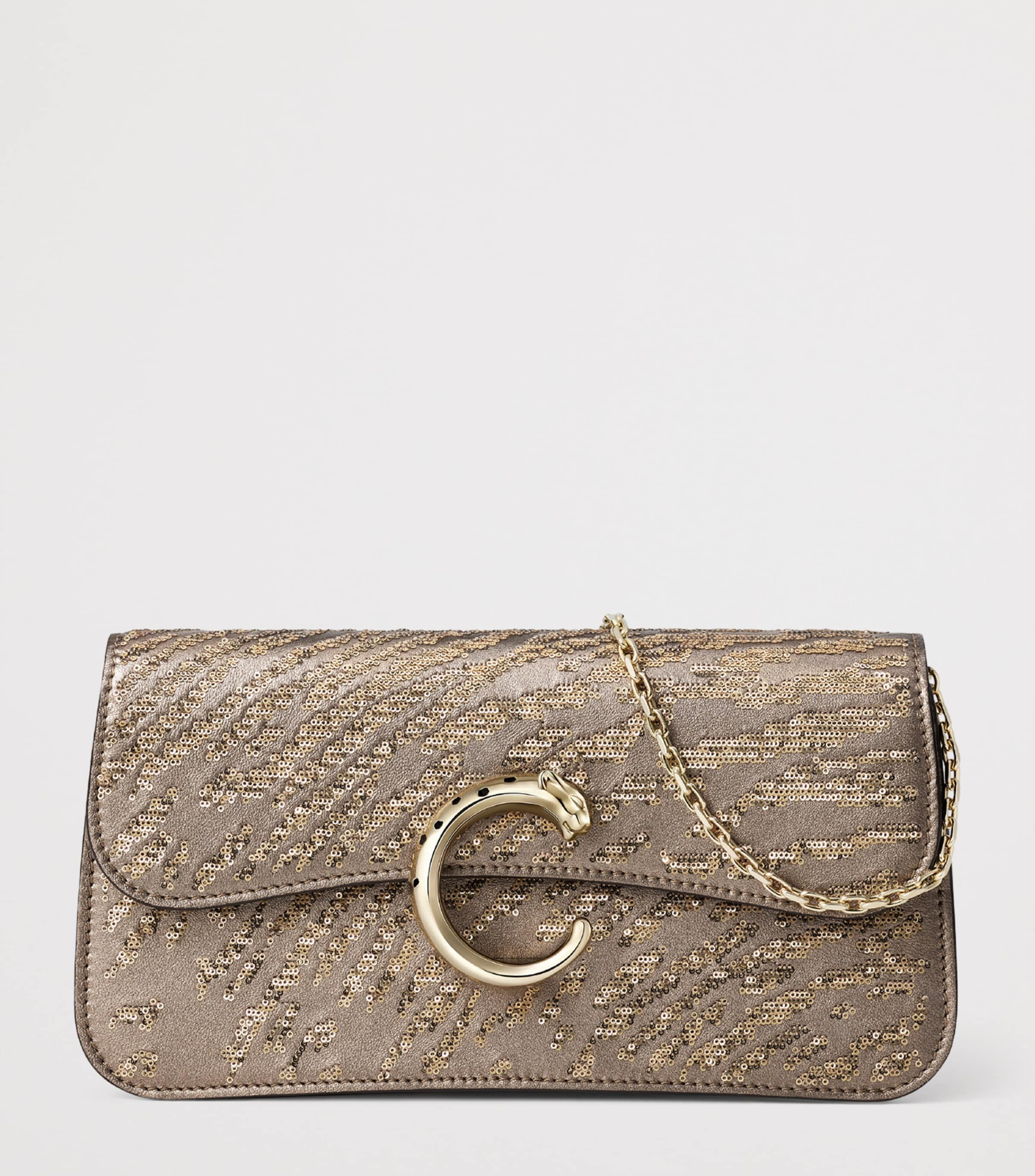 Cartier Mini Sequinned Panthère C de Cartier Chain Bag Gold Image 3