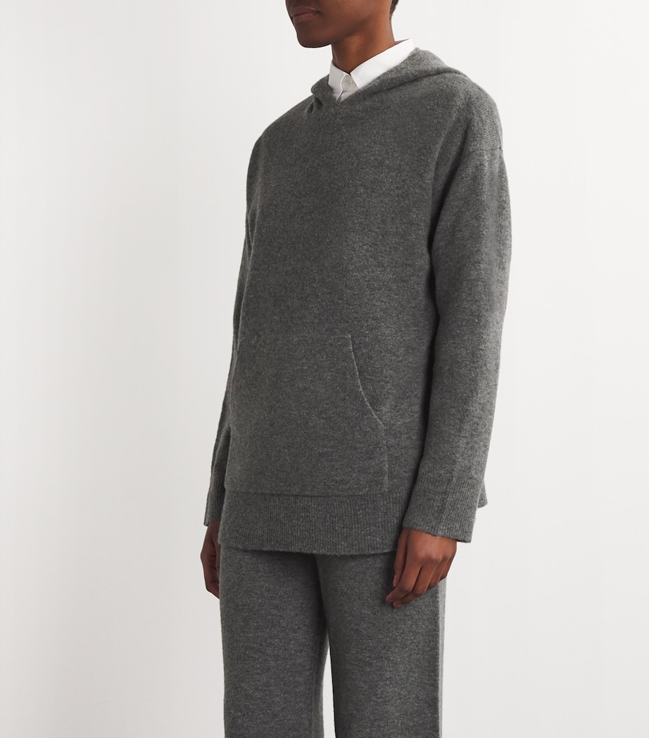 Merino Wool-Blend Hoodie B51 MED HTHR GREY Image 3