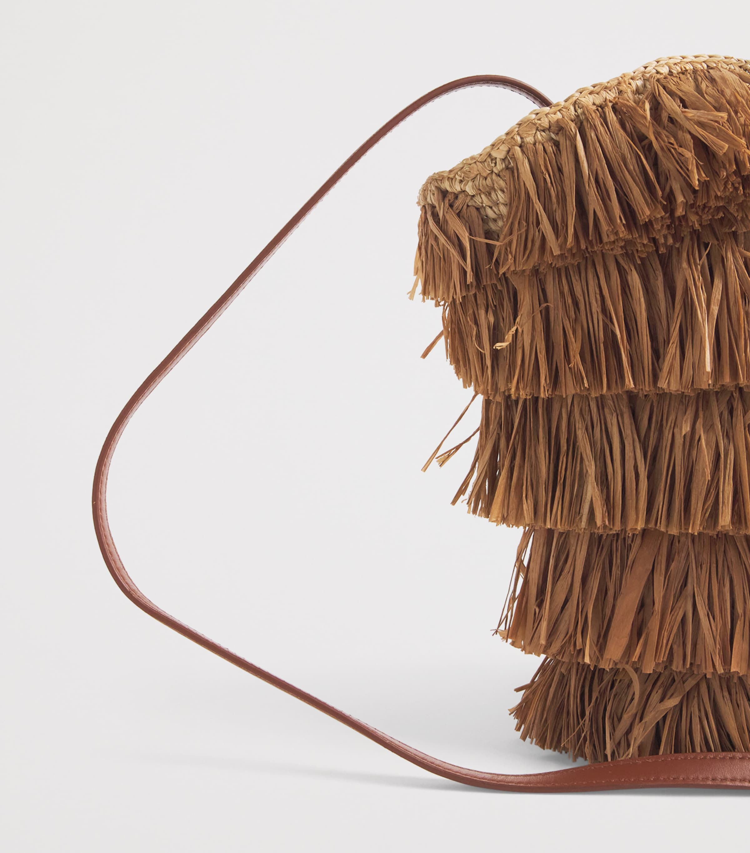 Raffia Fringed Goldentime Tote Bag TAN FRNGE STRIPETFST Image 4