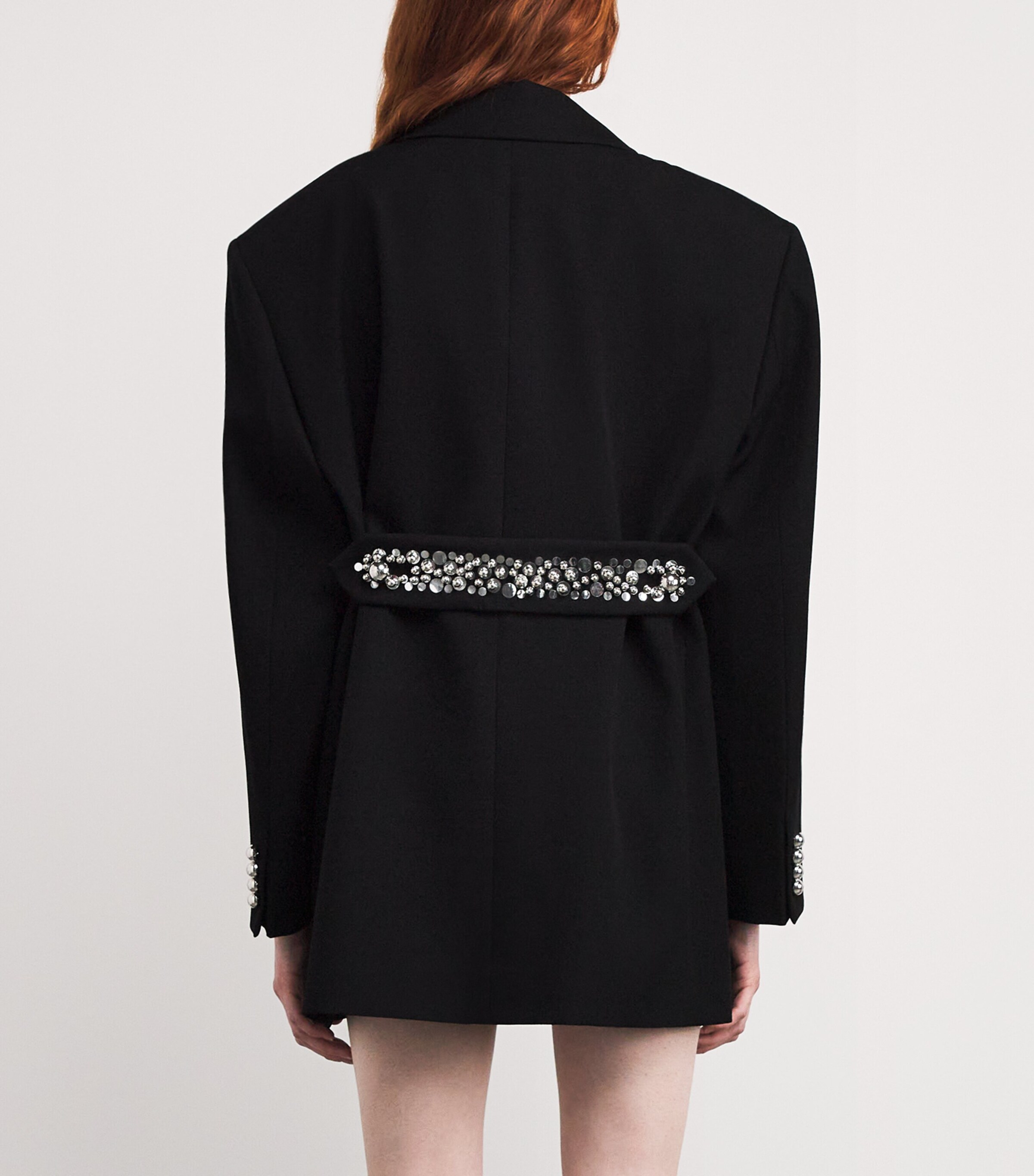 Wool Embellished Blazer P001 BLACK Image 4