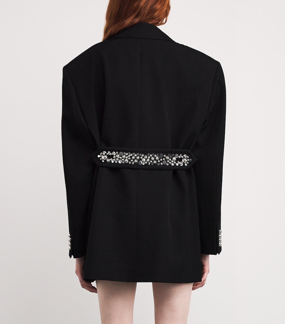 Wool Embellished Blazer P001 BLACK Image 4