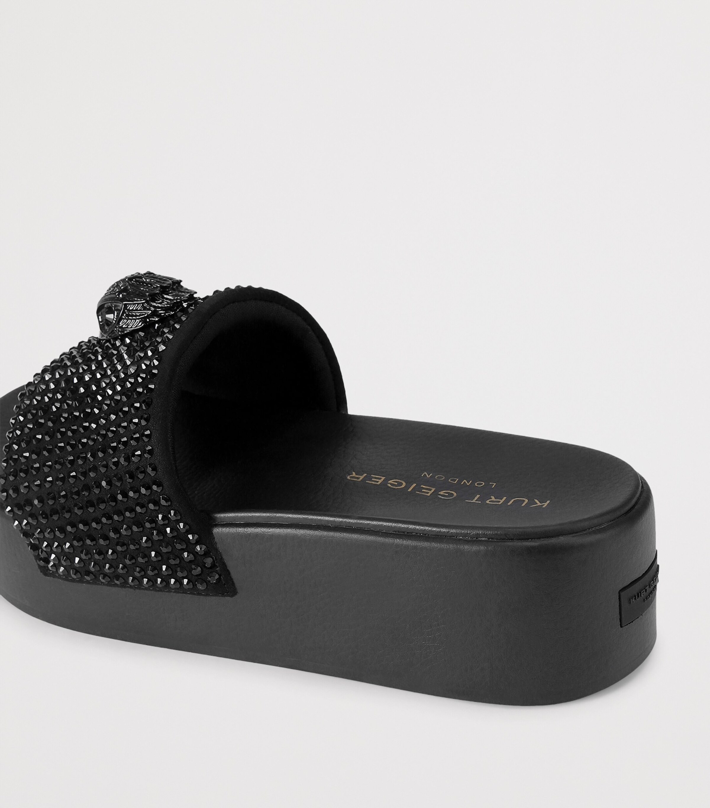 Kurt Geiger London Meena Eagle Platform Slides Black Image 3