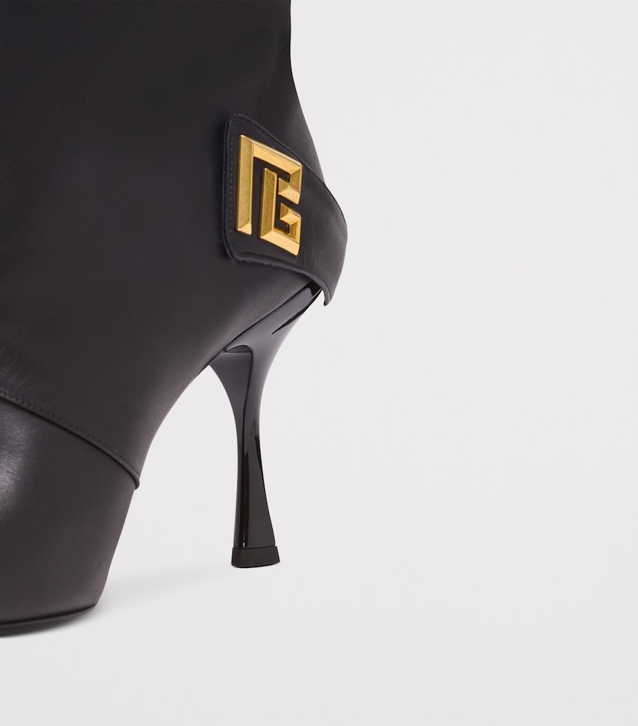 Leather Twist Heel Boots 95 0PA NOIR Image 4