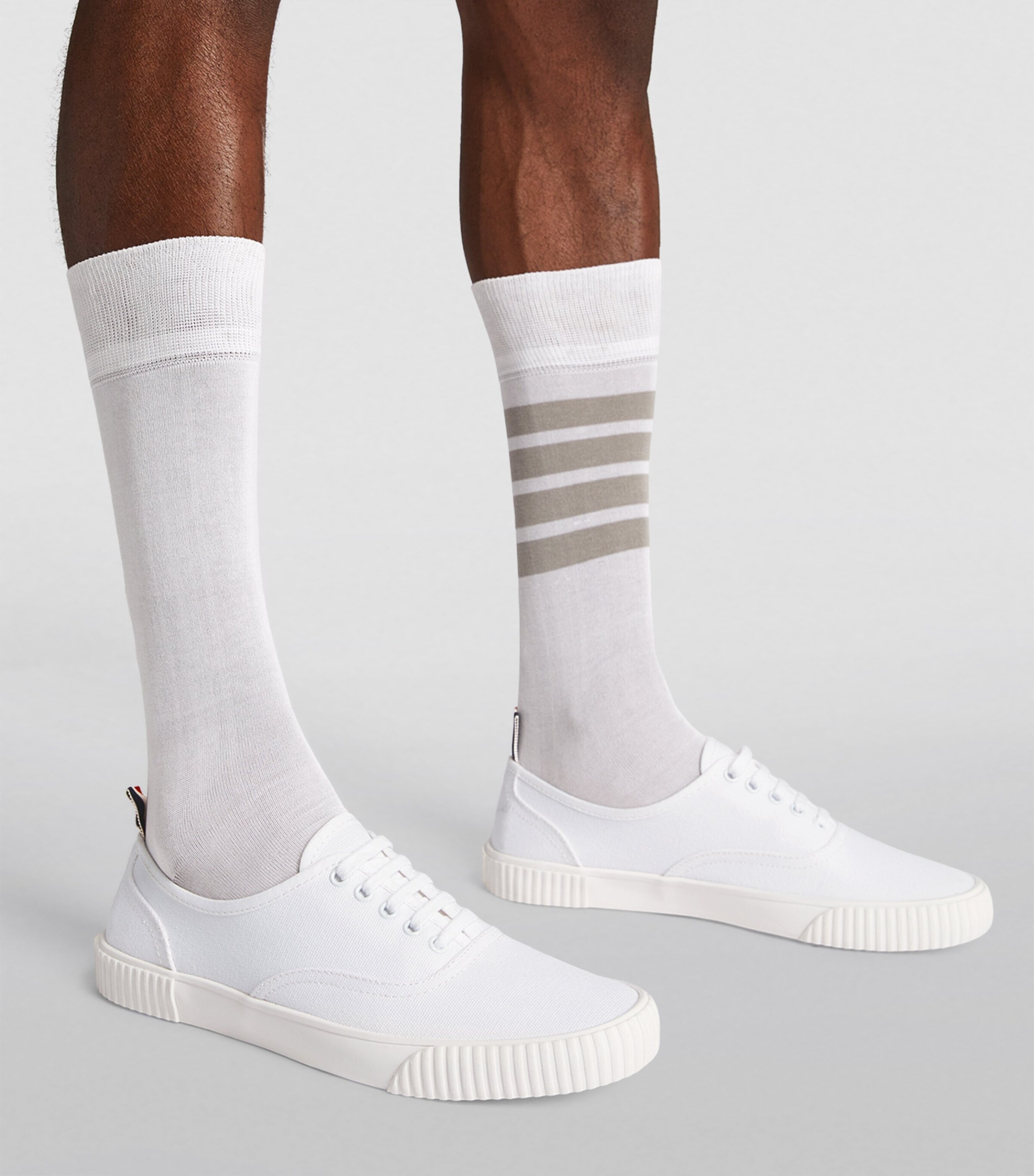 Thom Browne Canvas Vulcanized Heritage Sneakers | Harrods US