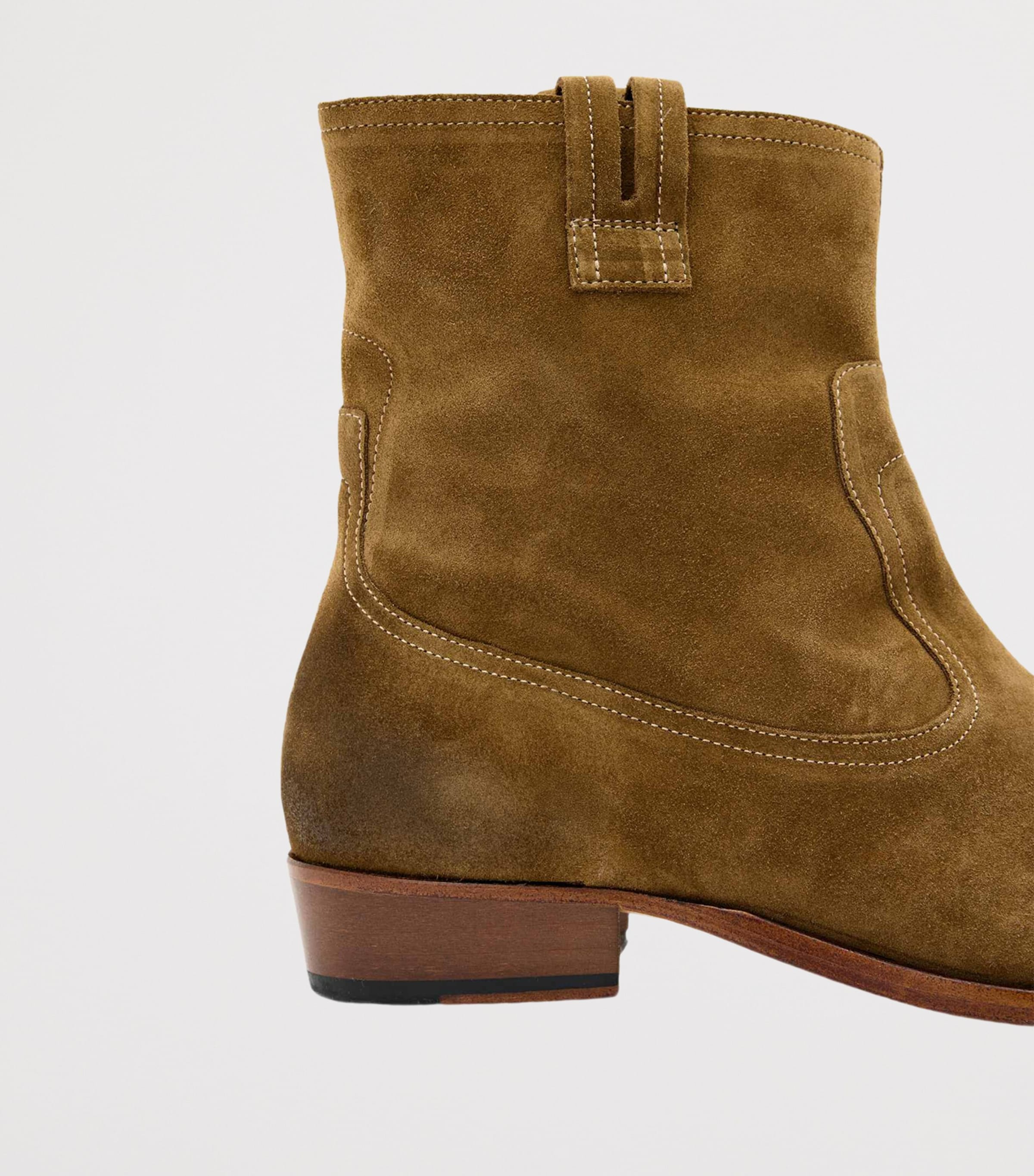 AllSaints Suede Jura Ankle Boots Tobacco Brown Image 3