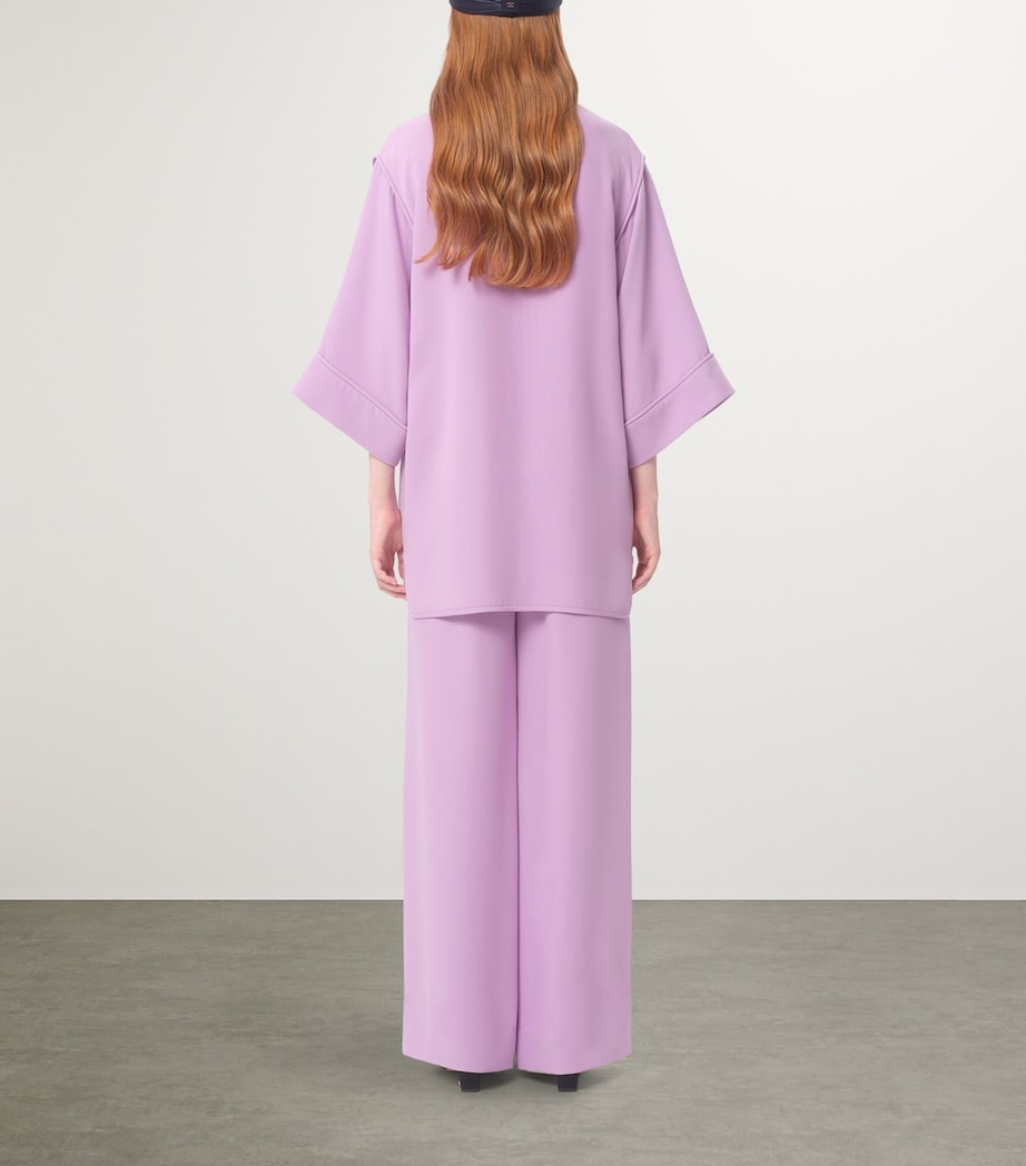 Silk Flared-Sleeve Mini Dress R3H Image 9