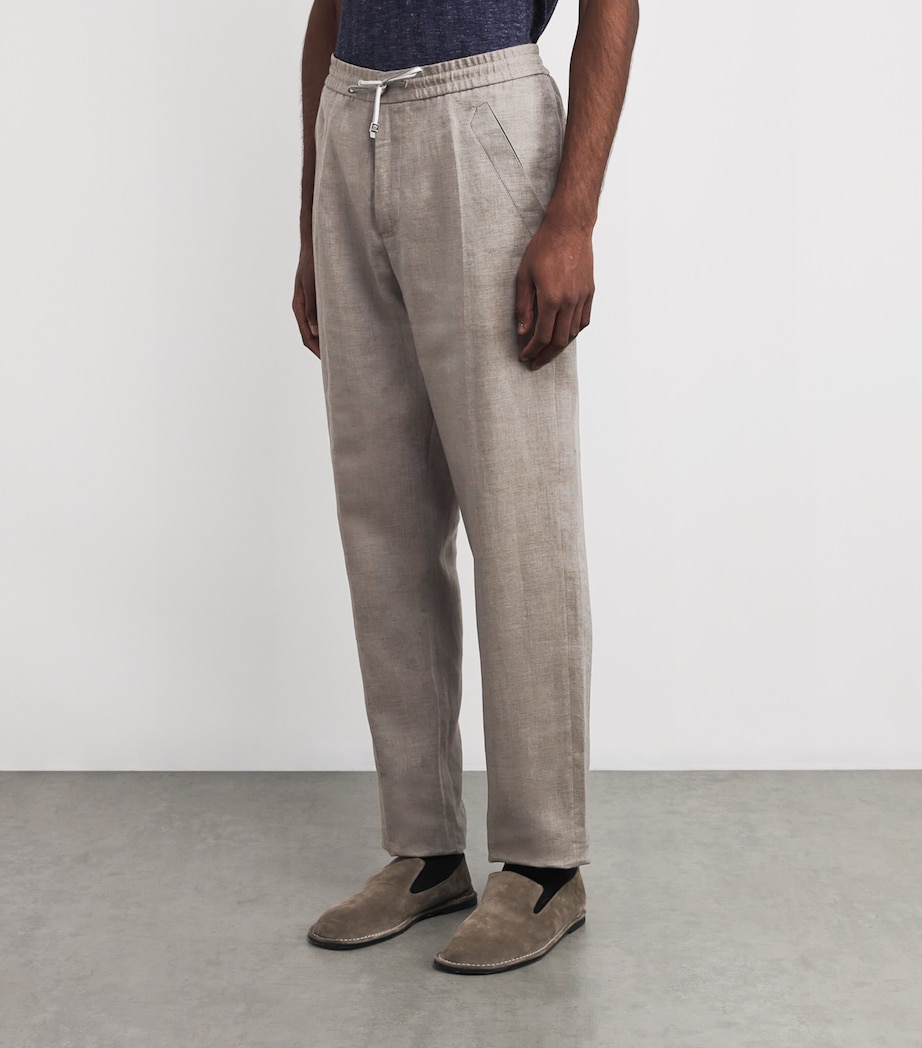 Linen Drawstring Trousers SMOKE GREY Image 3