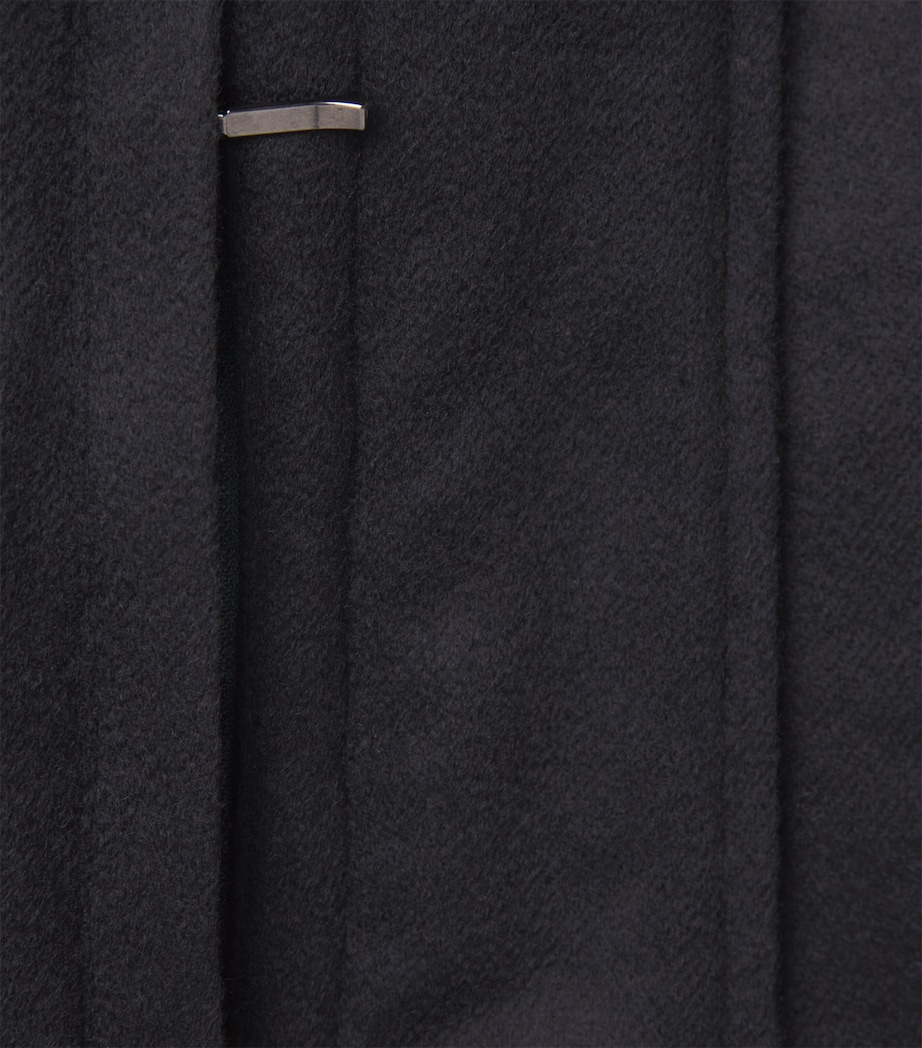 N.Peal Mens Cashmere Weekend Coat Navy Chocolate Fur Image 6