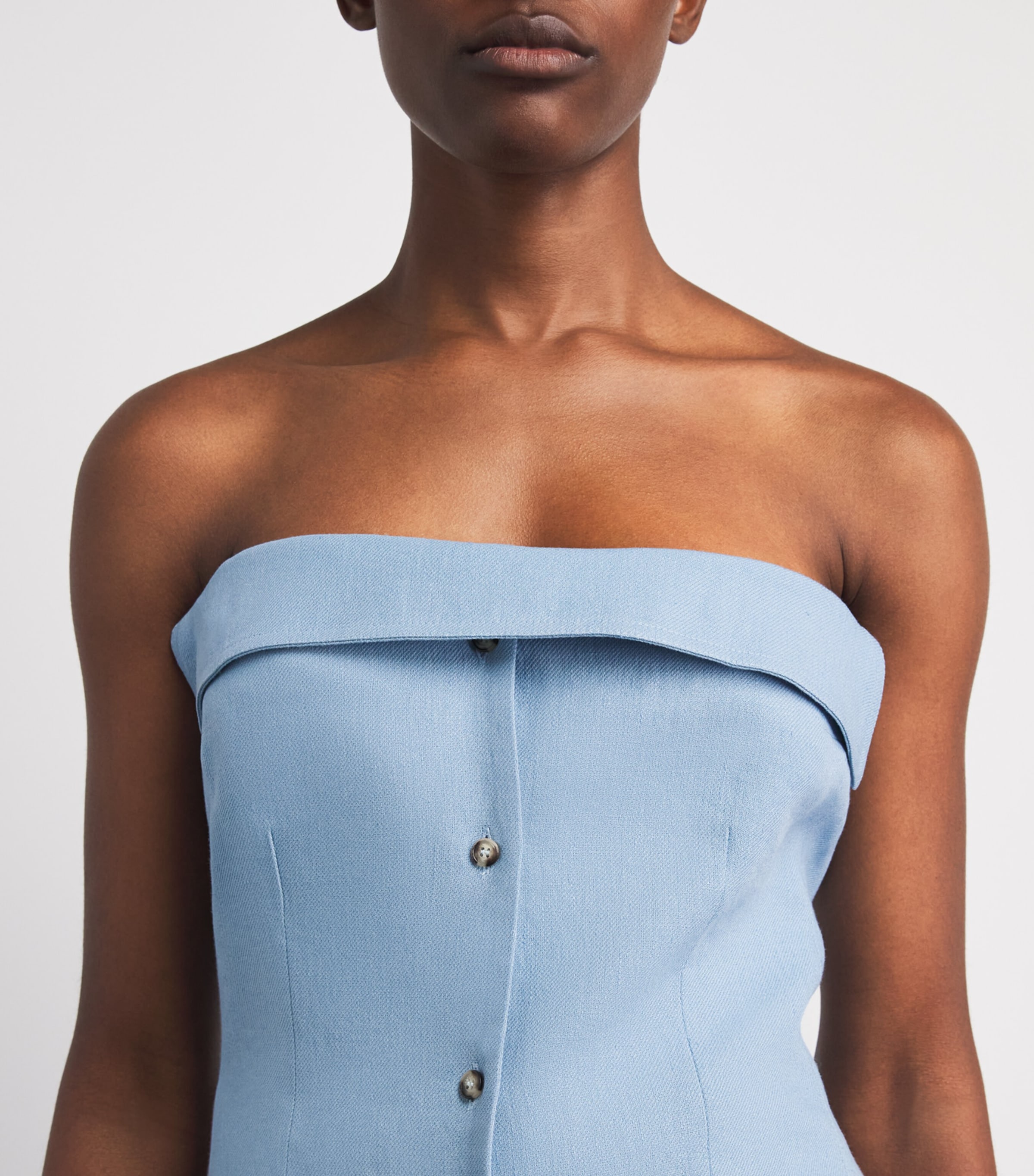 Nanushka Womens Sleeveless Tailored Maleah Top Light Blue Image 3