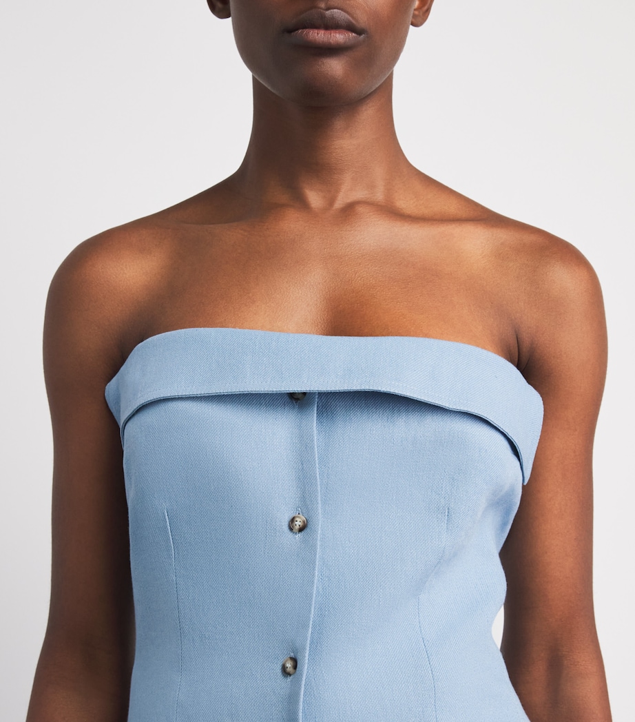Nanushka Womens Sleeveless Tailored Maleah Top Light Blue Image 3