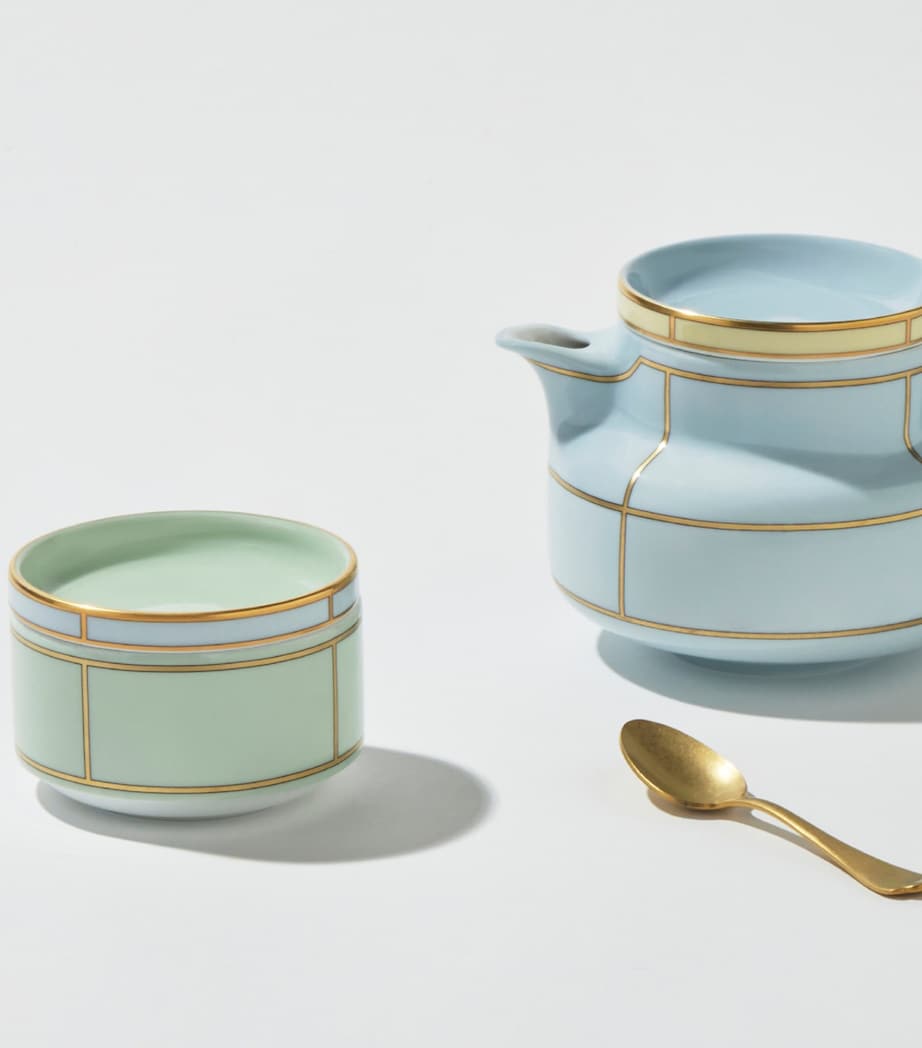 Porcelain Colonna Diva Verde Lidded Sugar Pot (10cm) G00134900 Image 2