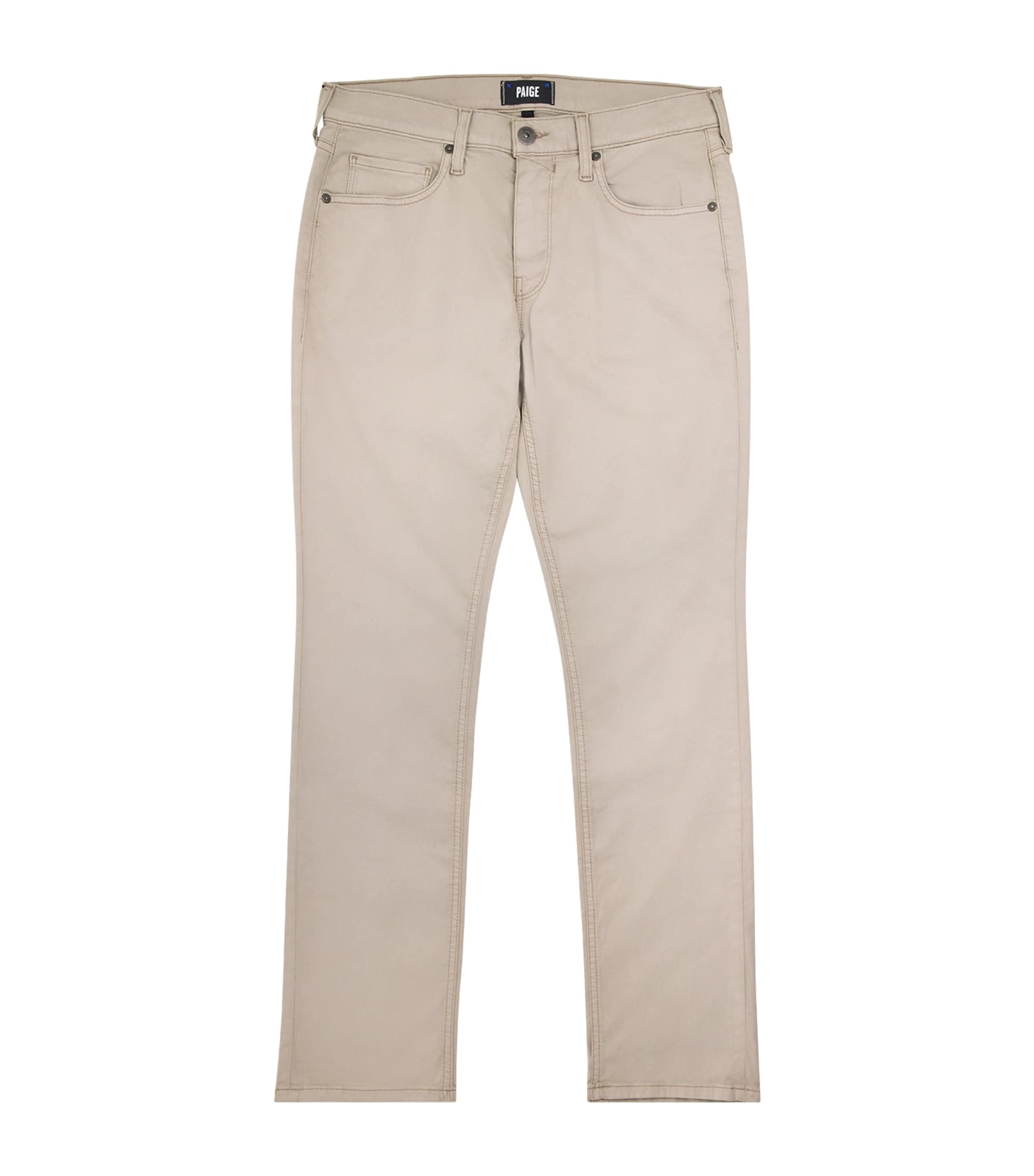 Paige Cotton Federal Straight Trousers In Green