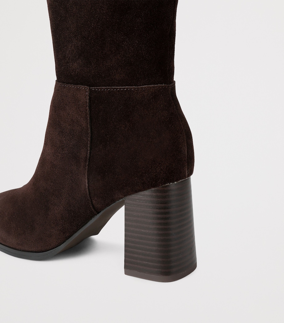 Kurt Geiger London Suede Windsor Knee-High Boots Dark Brown Image 4