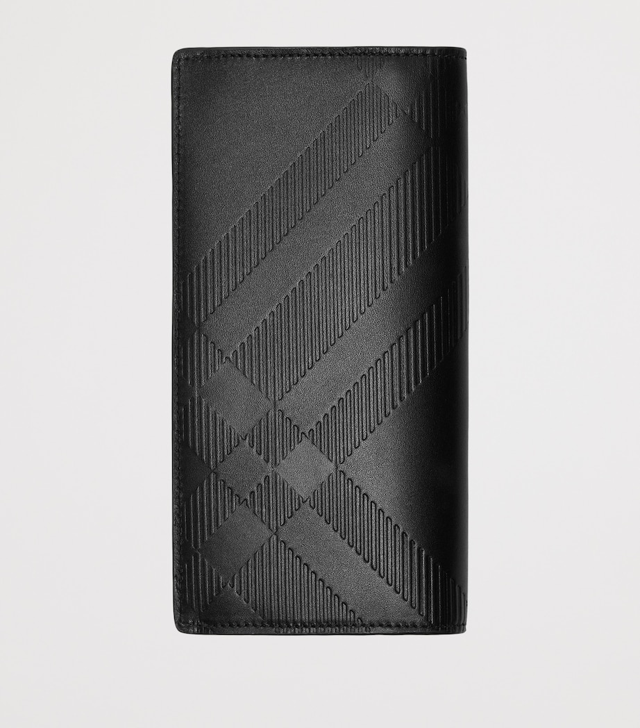Leather Embossed Check Continental Wallet BLACK Image 2