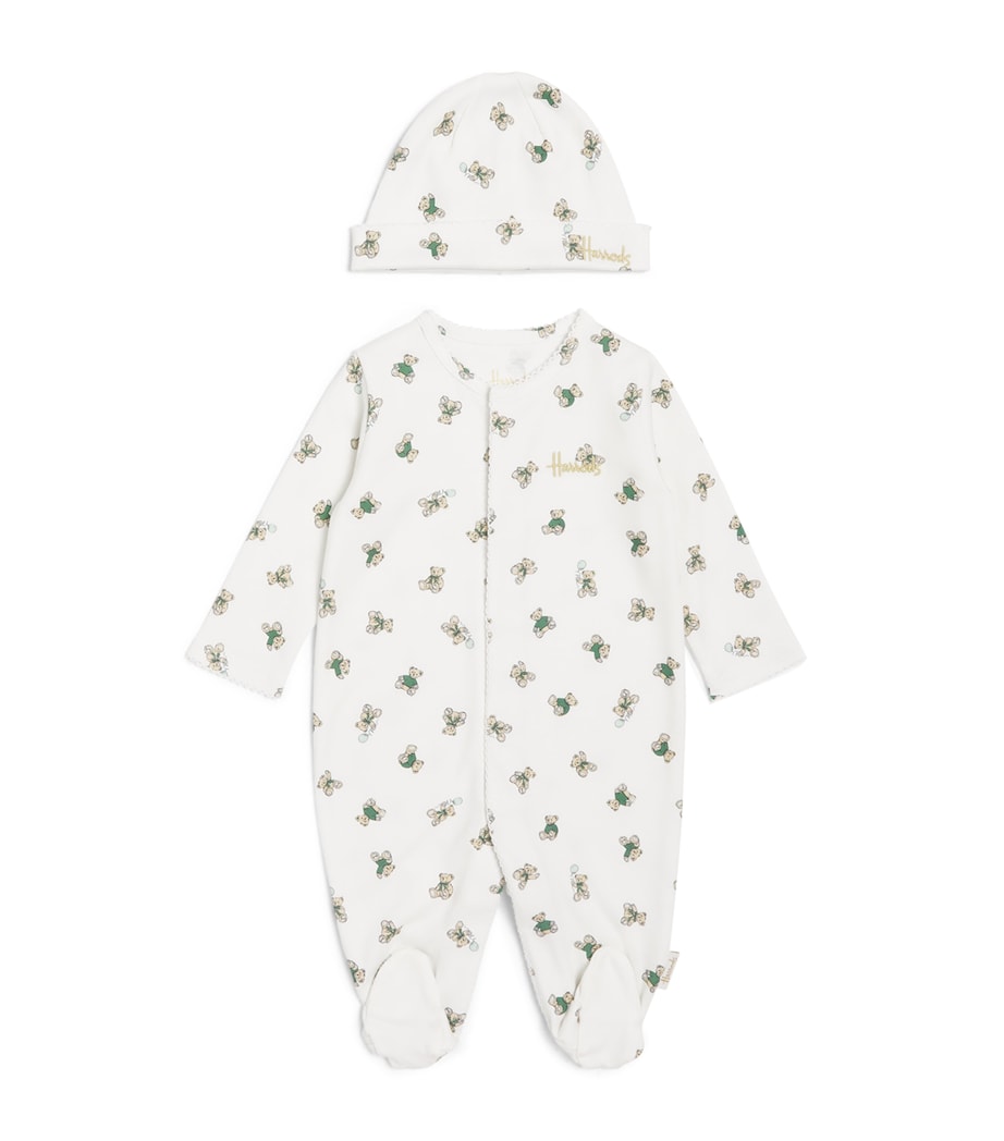 Cotton Bear All-In-One and Hat Set (0-18 Months) IVORY Image 1