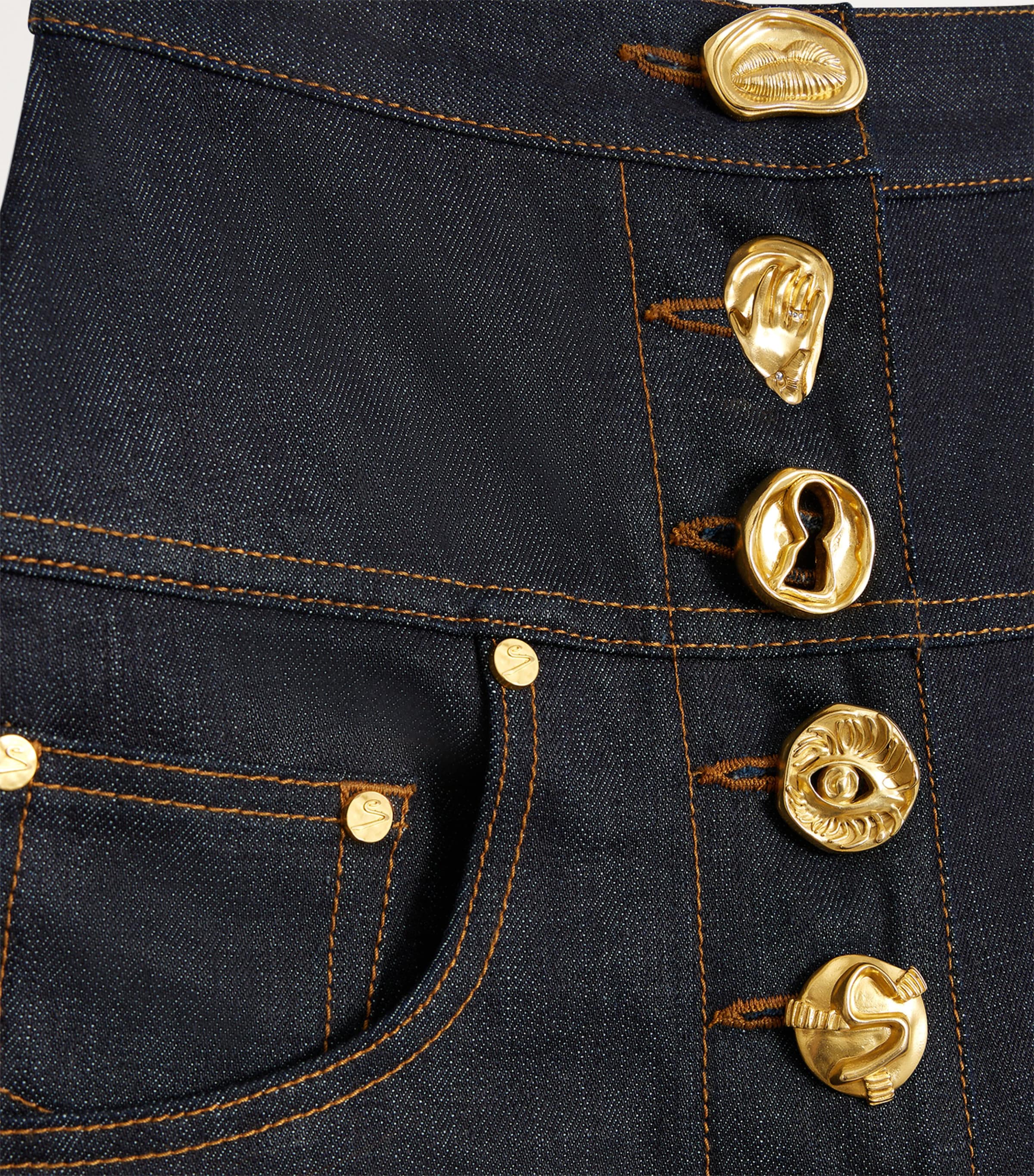 Wide-Leg Denim Trousers 700BLUE Image 3