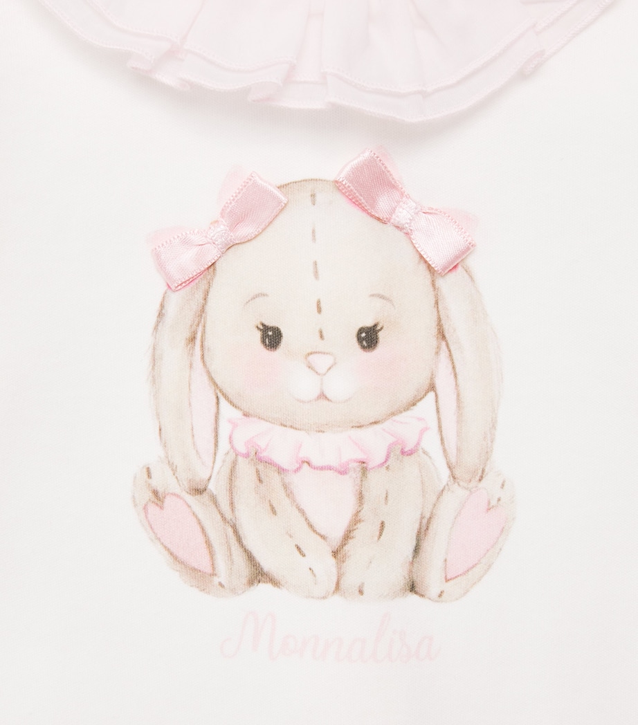Monnalisa Ruffle-Trim Bunny All-In-One (1-9 Months) Cream+fairytale Image 3