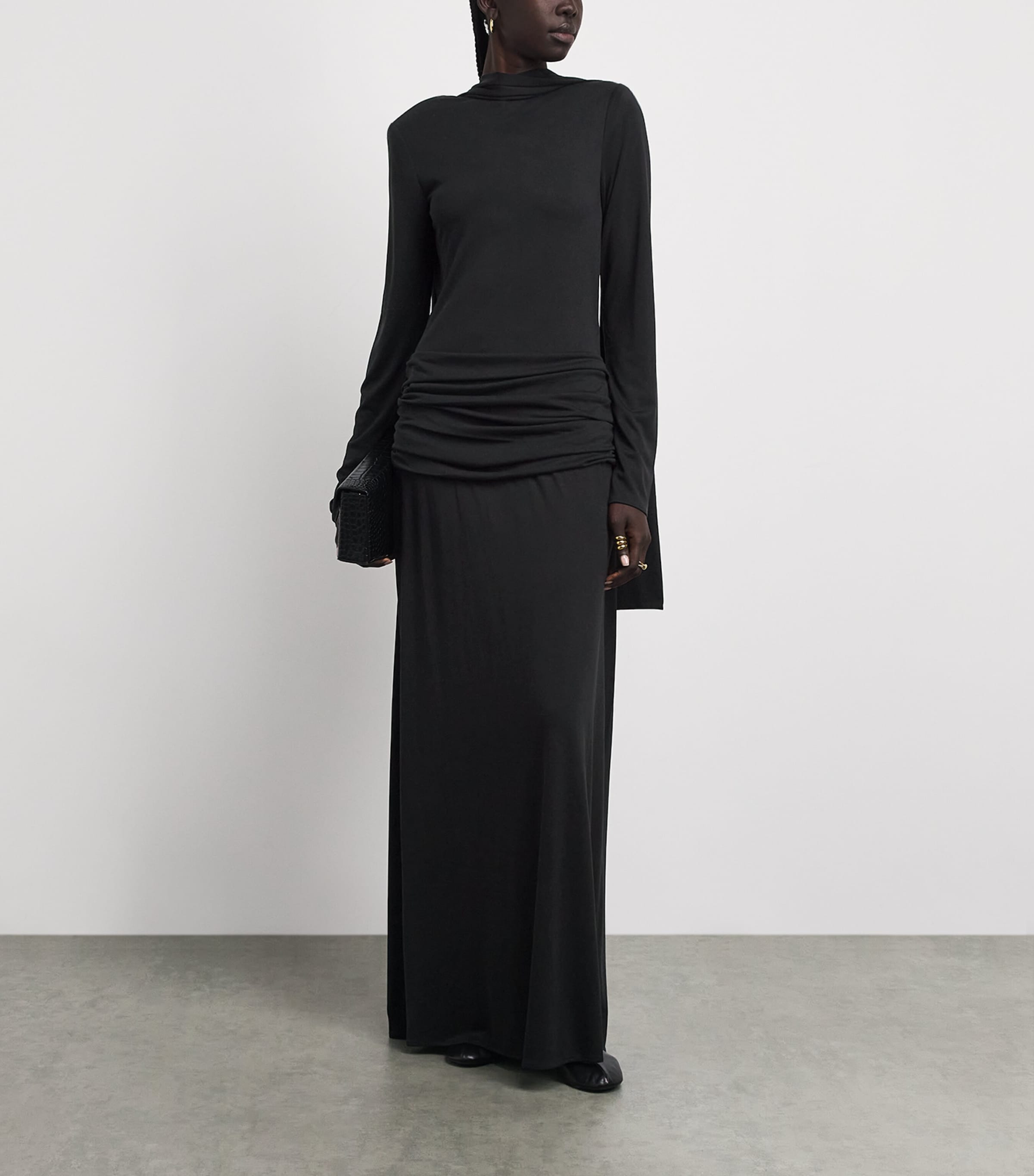 Voranida Womens High-Neck Mols Maxi Dress Black Image 2