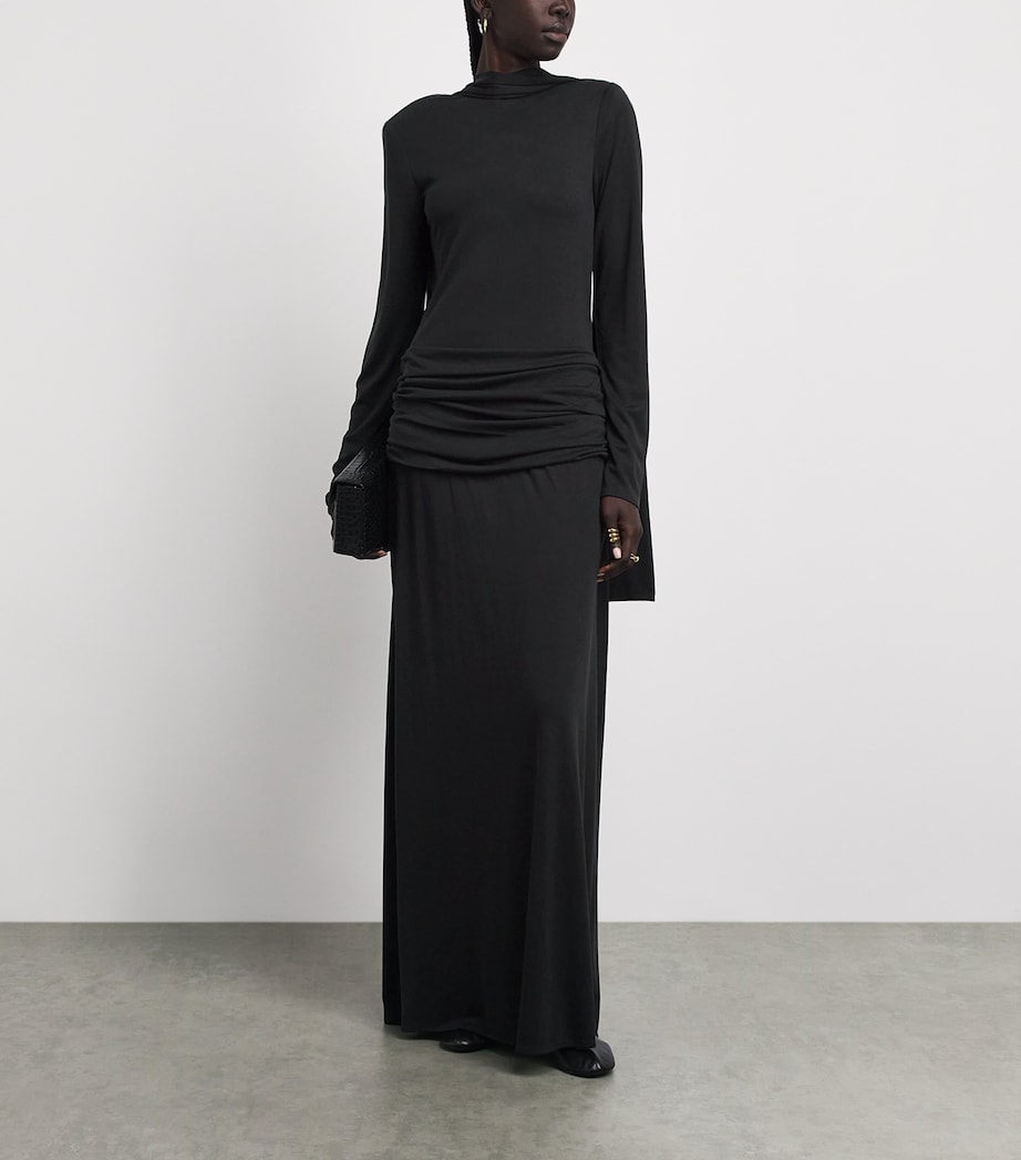 Voranida Womens High-Neck Mols Maxi Dress Black Image 2