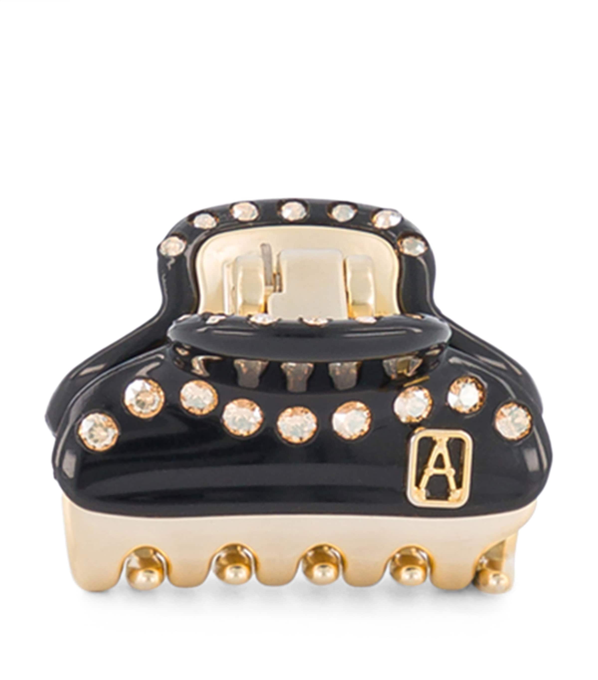 Alexandre de Paris Gold-Plated Crystal-Embellished Claw Hair Clip Noir B/or Image 1