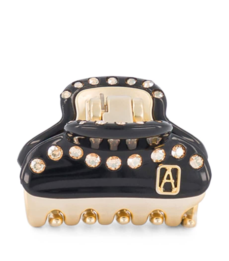 Alexandre de Paris Gold-Plated Crystal-Embellished Claw Hair Clip Noir B/or Image 1