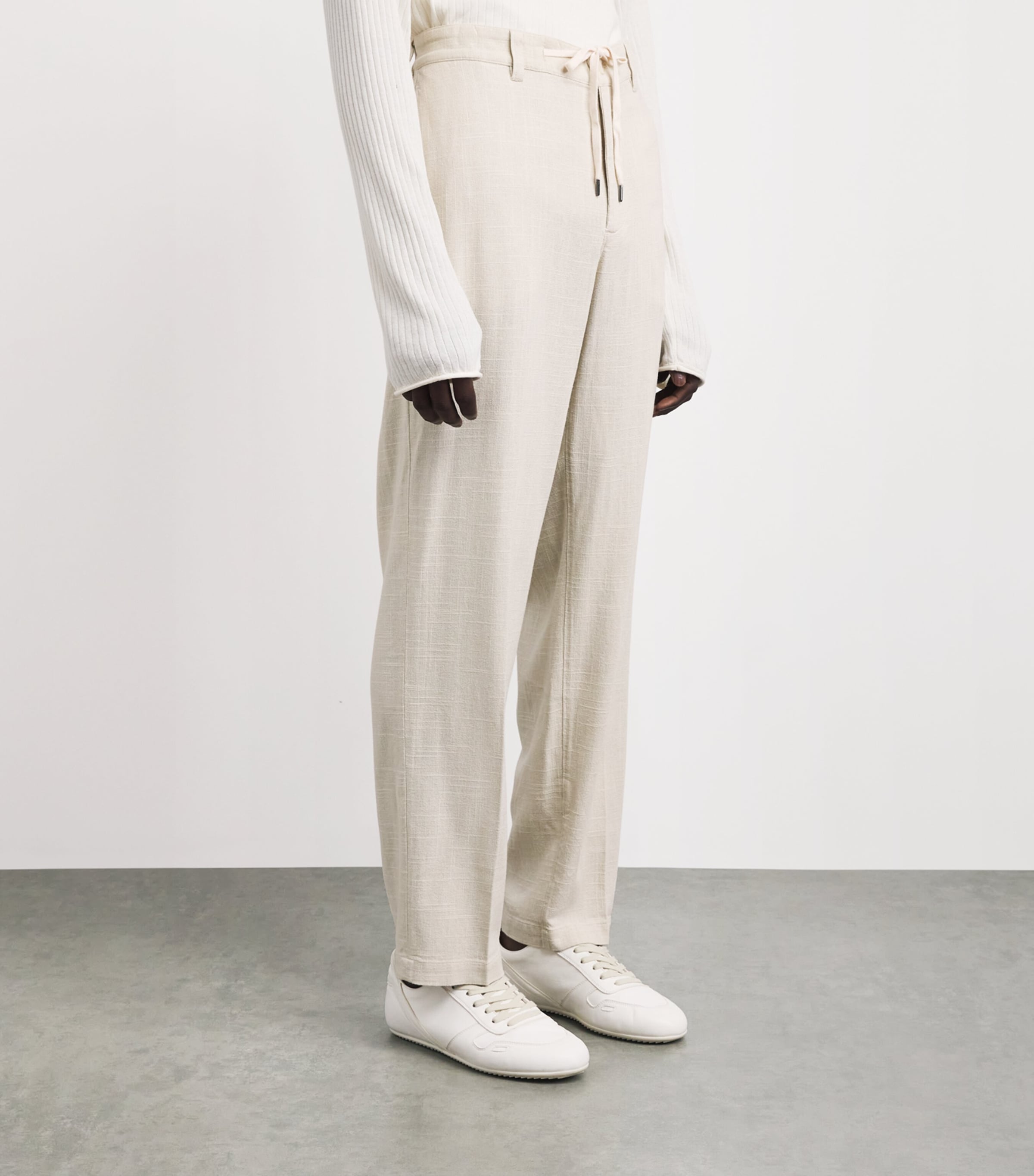PAIGE Mens Woven Tiano Trousers Natural Image 4
