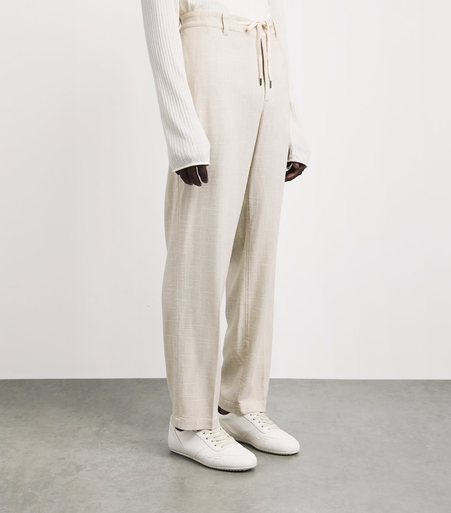 PAIGE Mens Woven Tiano Trousers Natural Image 4