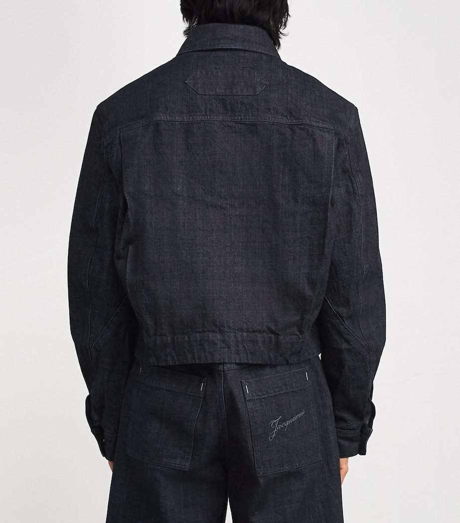 Logo Denim Jacket DARK NAVY Image 4