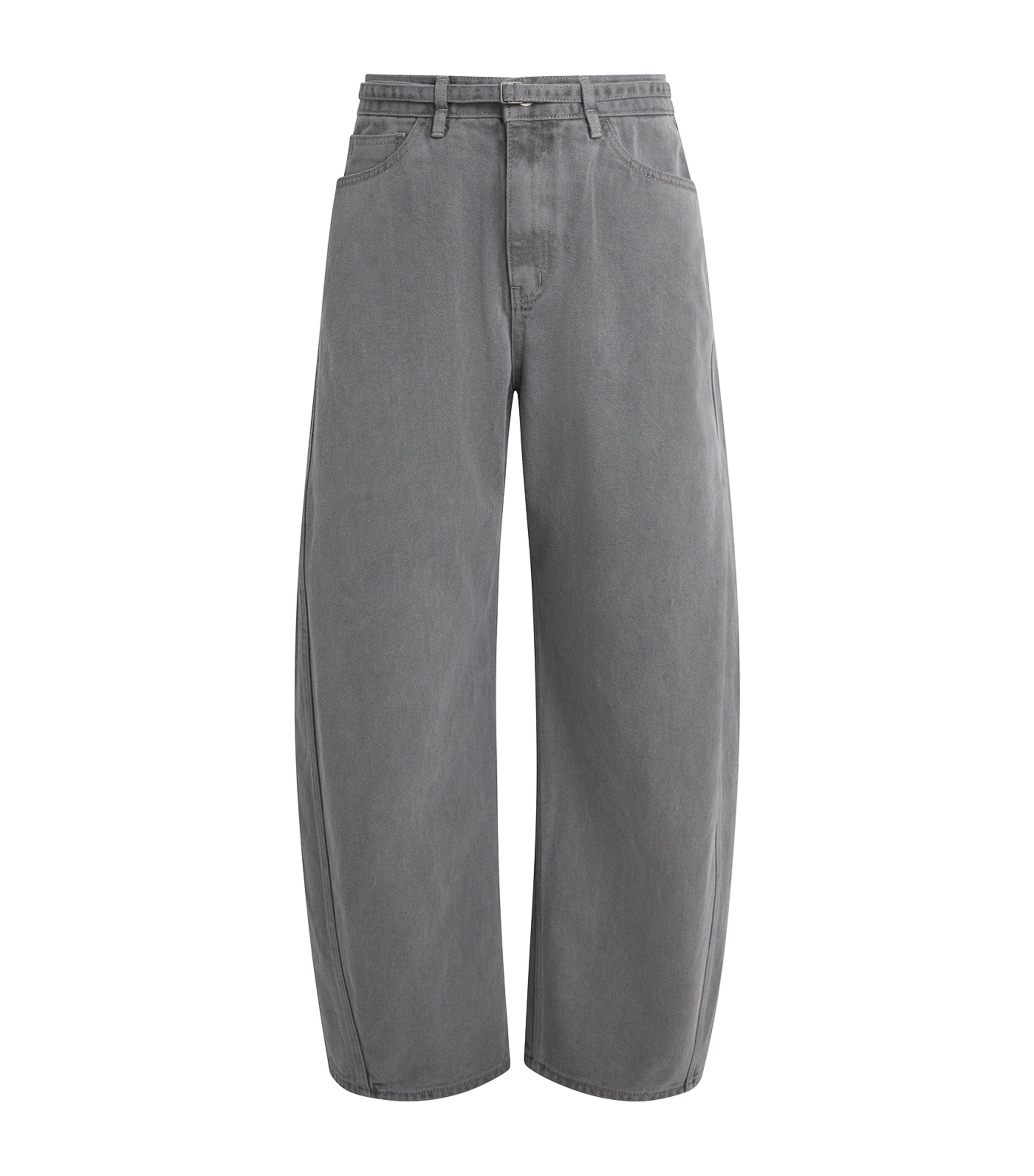 Garment-Dyed Curved-Leg Jeans GREY Image 1