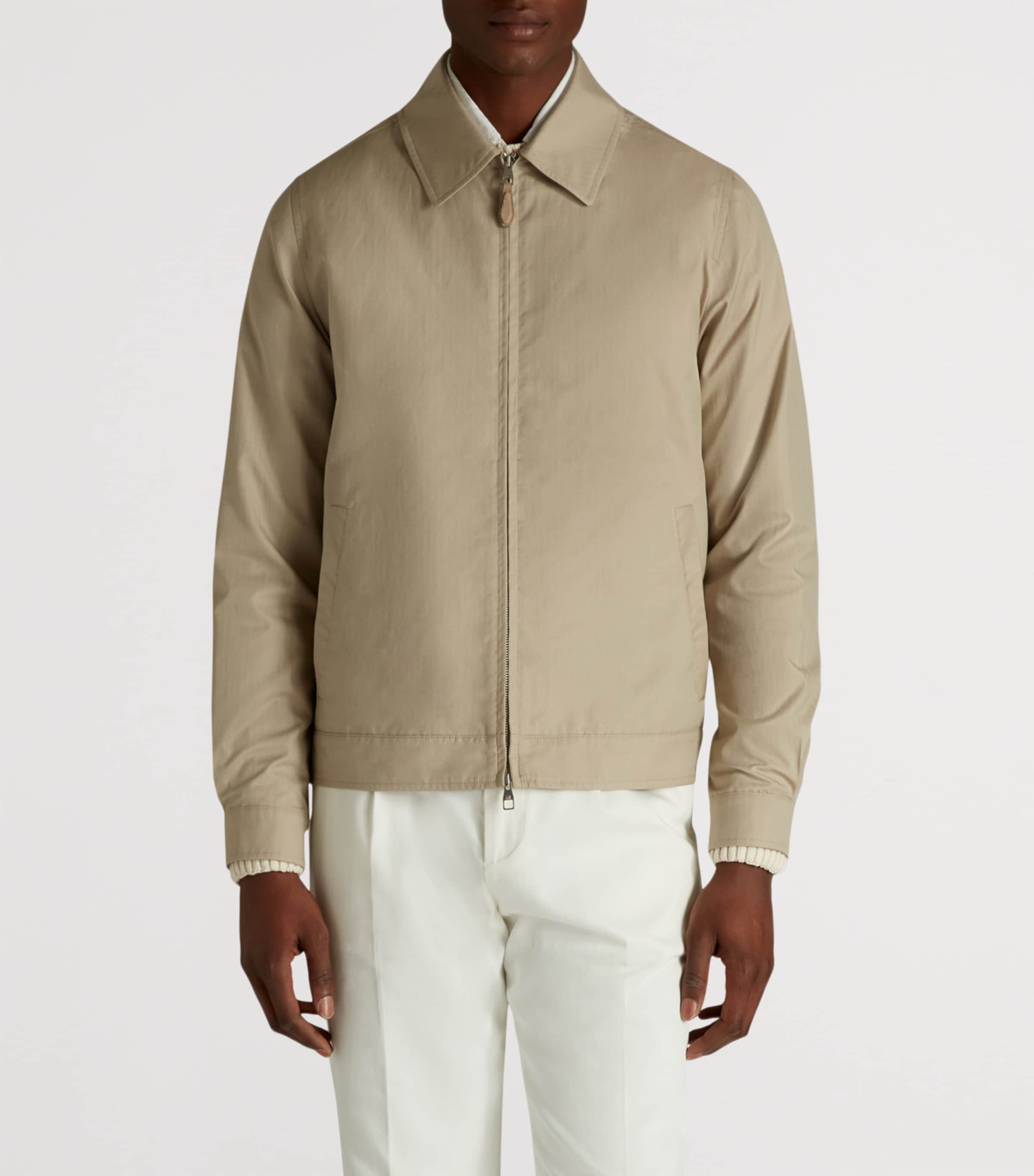 Cotton-Silk Blouson Jacket 267SESAME Image 3